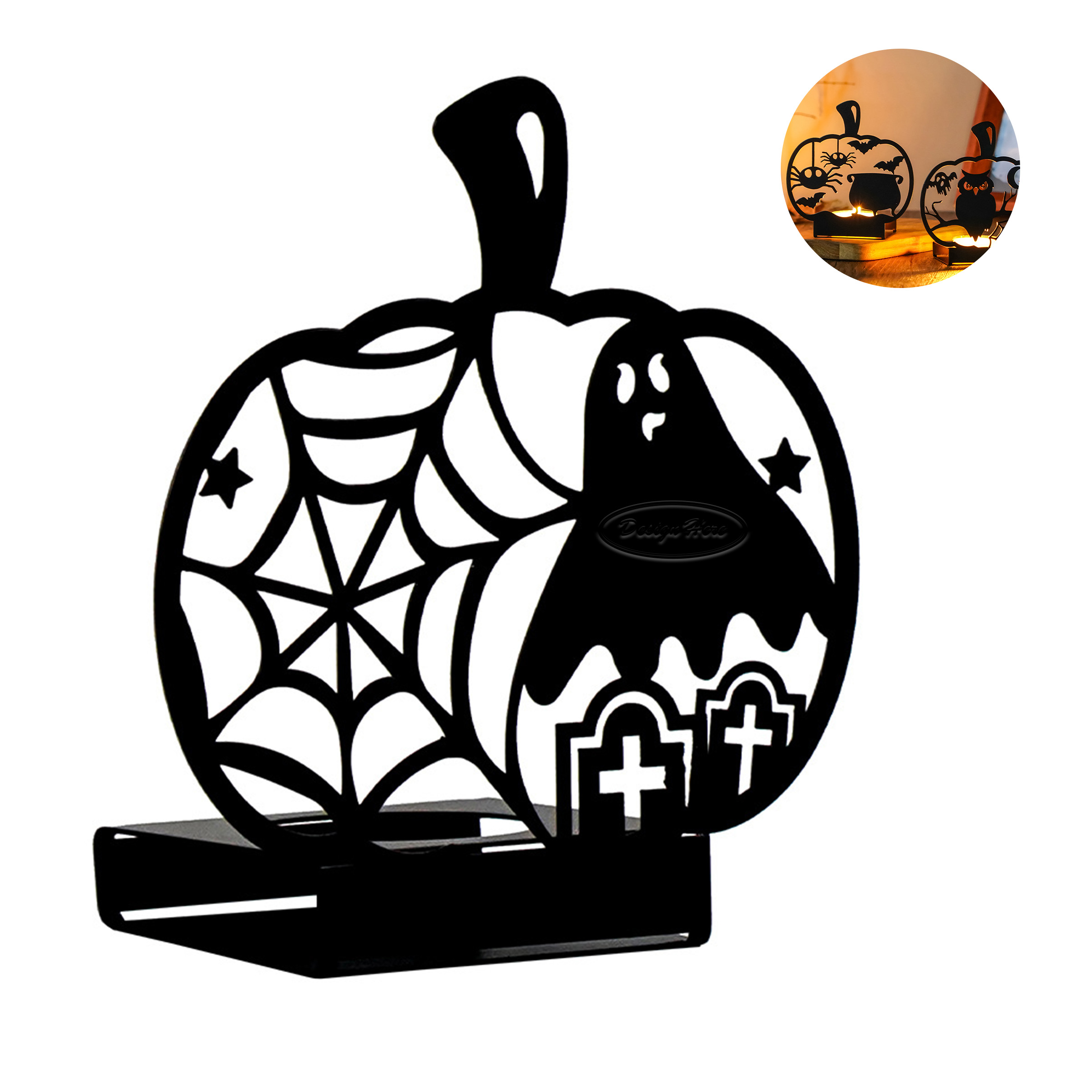 Elegant Iron Candle Holder for Halloween Decor 4