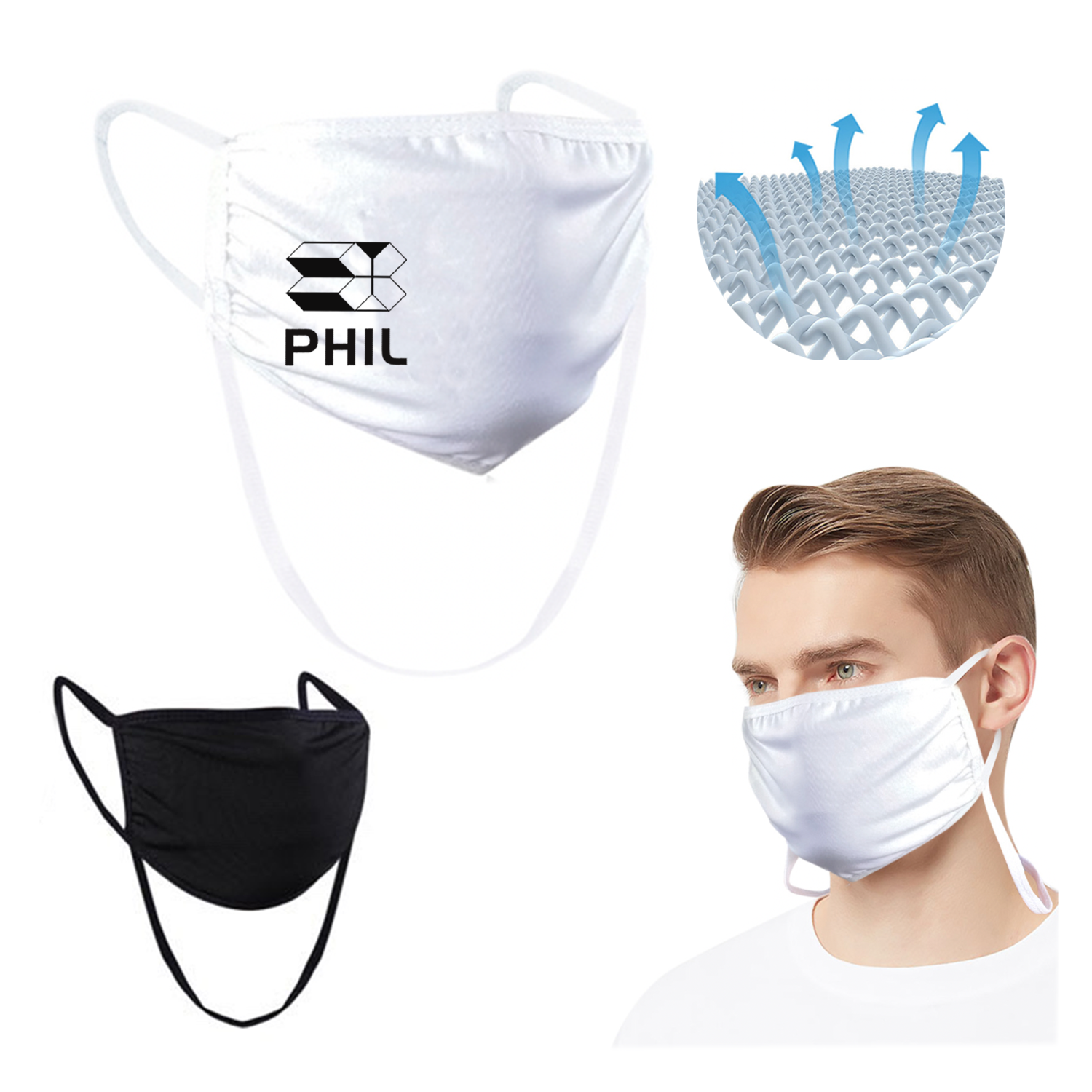 Cotton Adjustable Face Mask With Lanyard 2