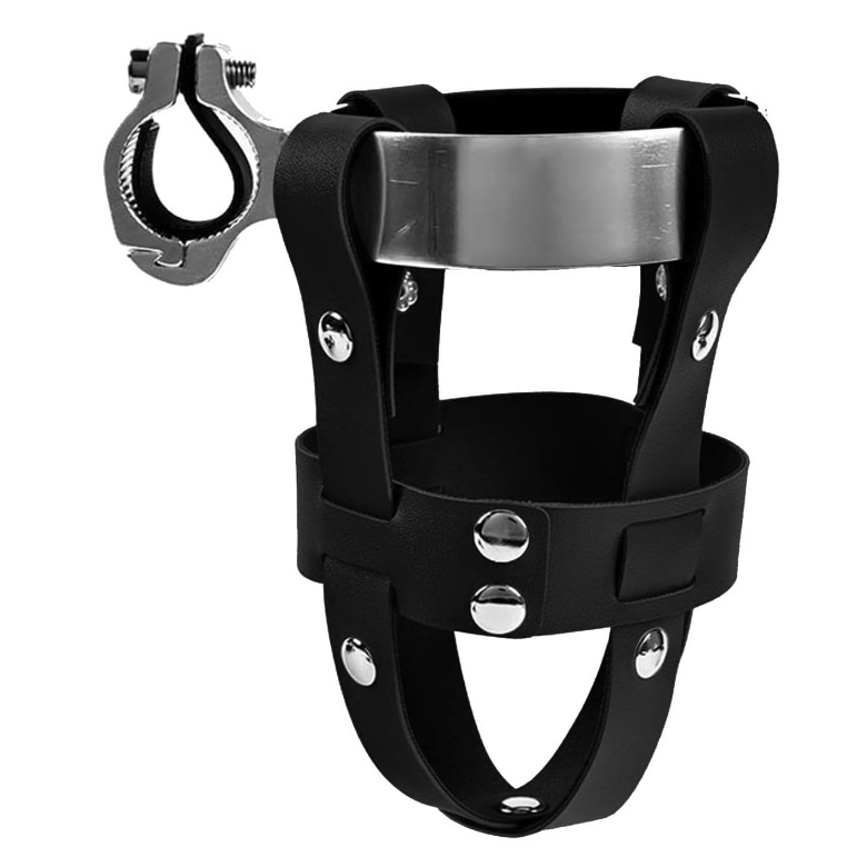 Premium Leather Adjustable Bike Bottle Cage 1