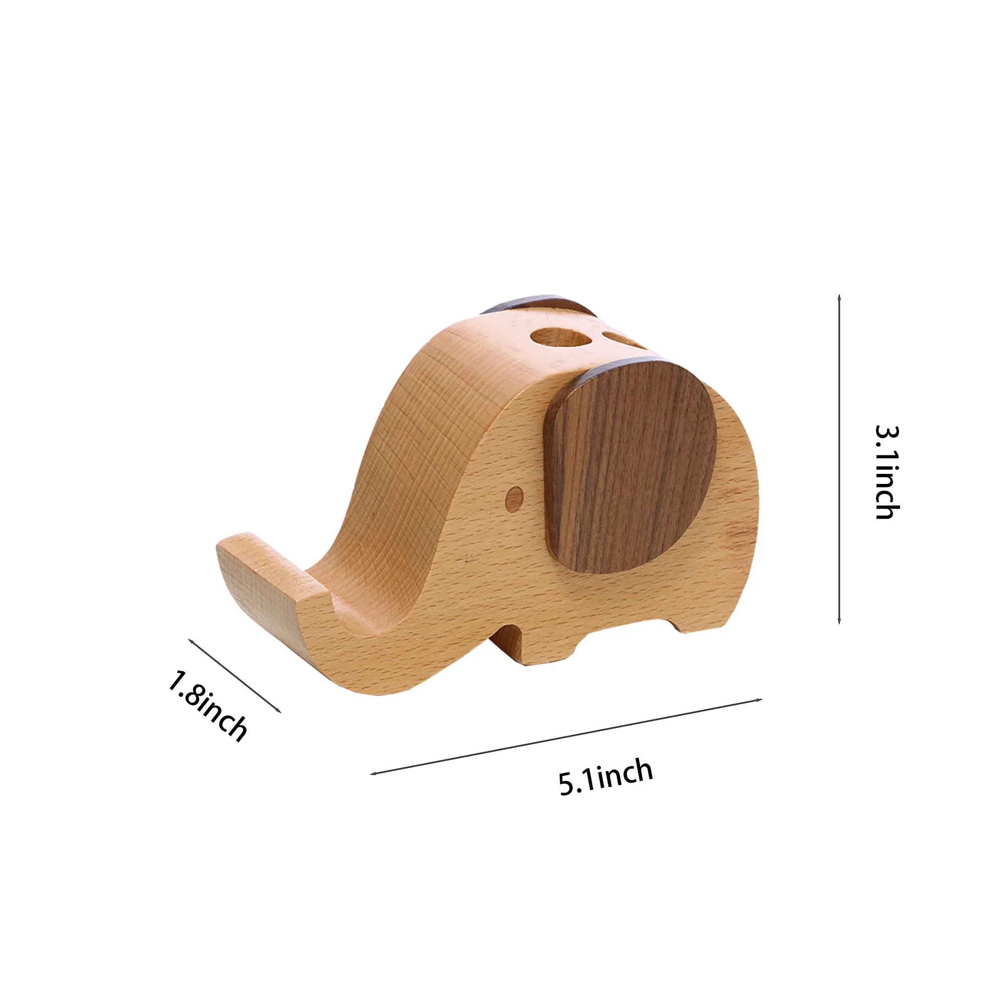 Wooden Elephant Phone Holder 1