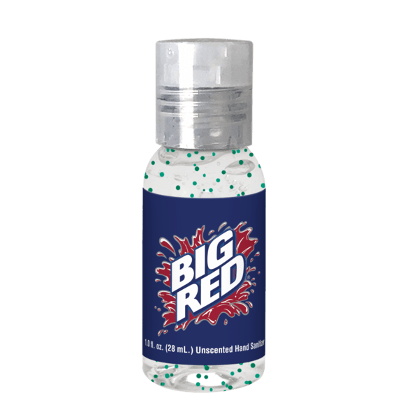 1 oz Single Color Moisture Bead Sanitizer in Clear Round Bottle 1