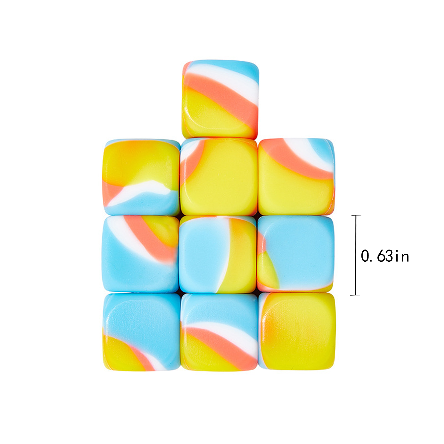 10 Pcs Silicone Stone Catching Dice Game w/ Pouch 16