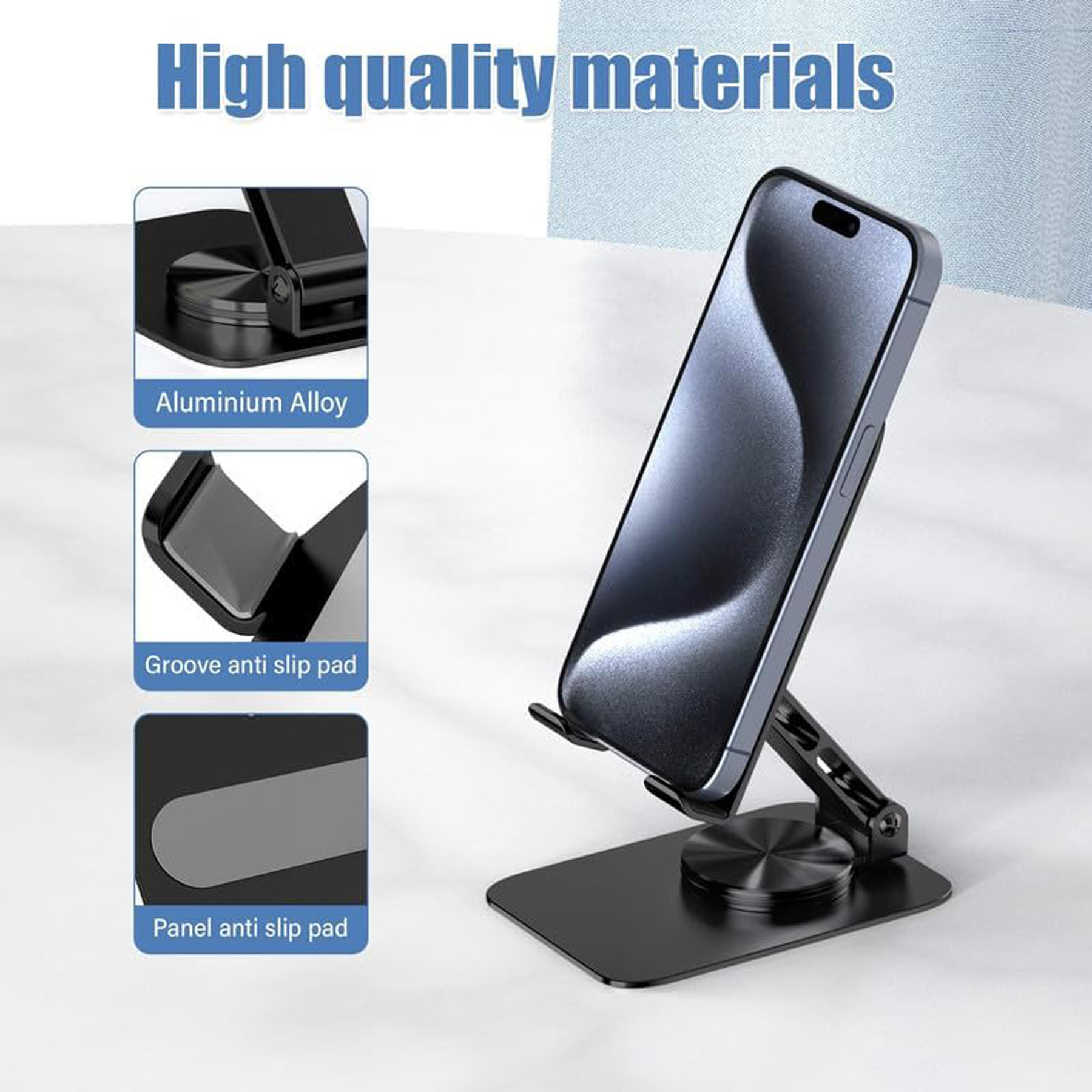 360 Rotating Aluminum Desktop Phone Stand 2