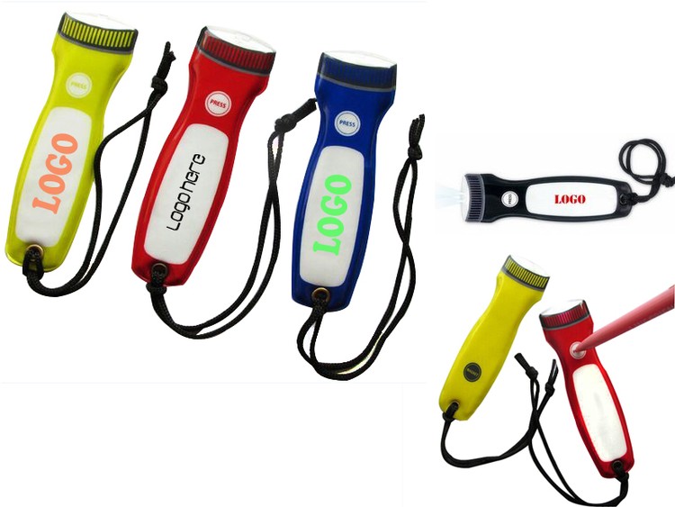 Thin And Flat PVC LED Flashlight With Keychain 2