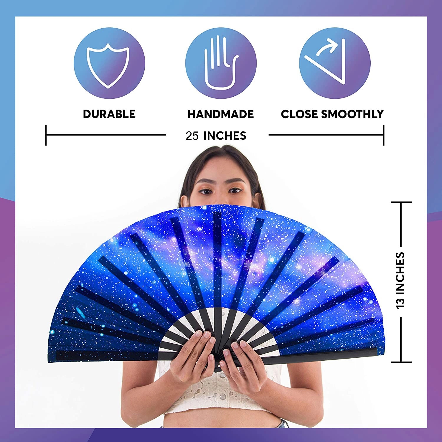 Large Folding Bamboo Fan 4