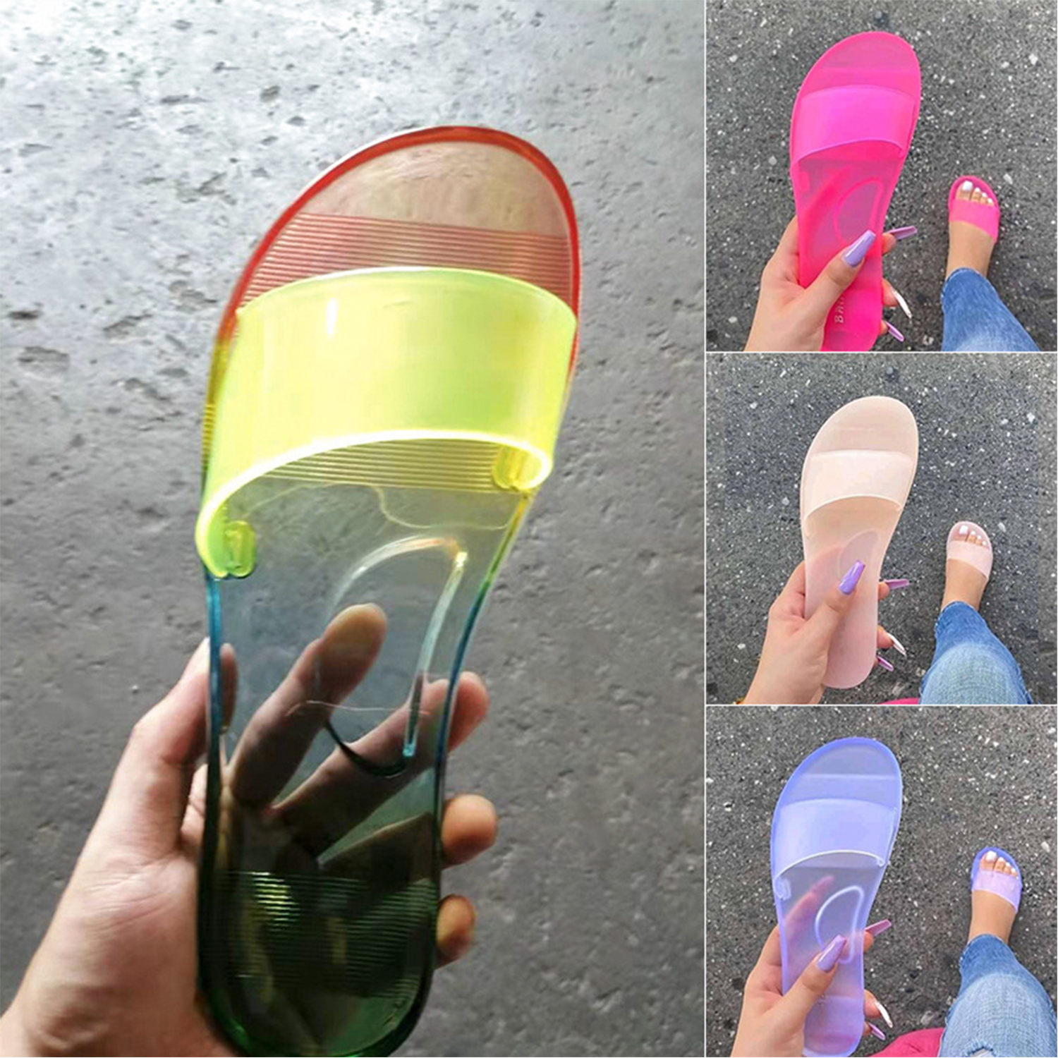 Summer Fashion Jelly Sandals Casual Shoes Slippers 4
