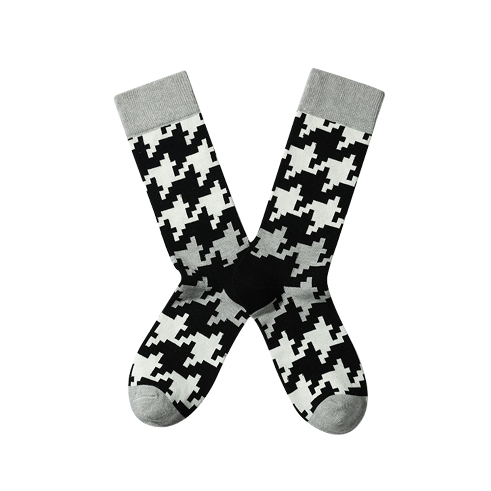 Casual Jacquard Mid Calf Crew Cotton Socks 6