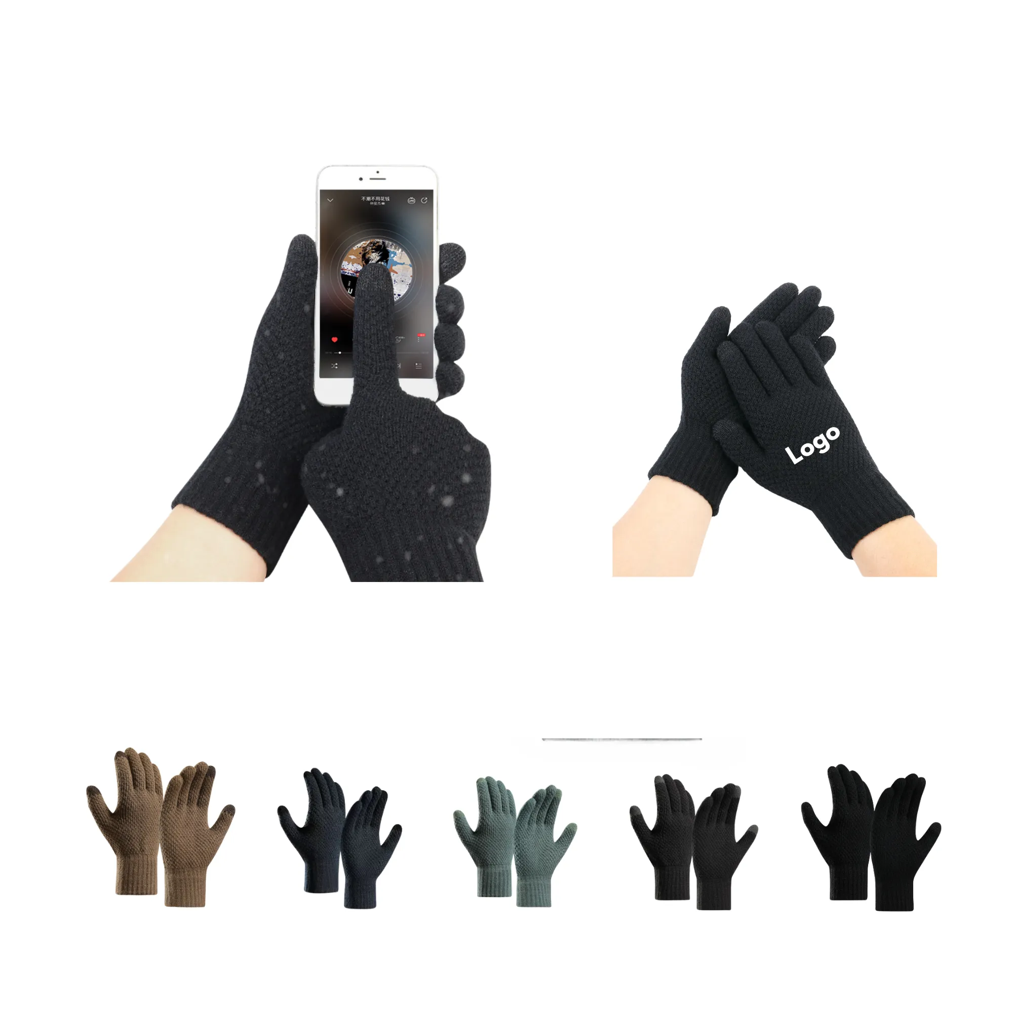 MOQ 50 Pairs Fleece Thickened Gloves 2