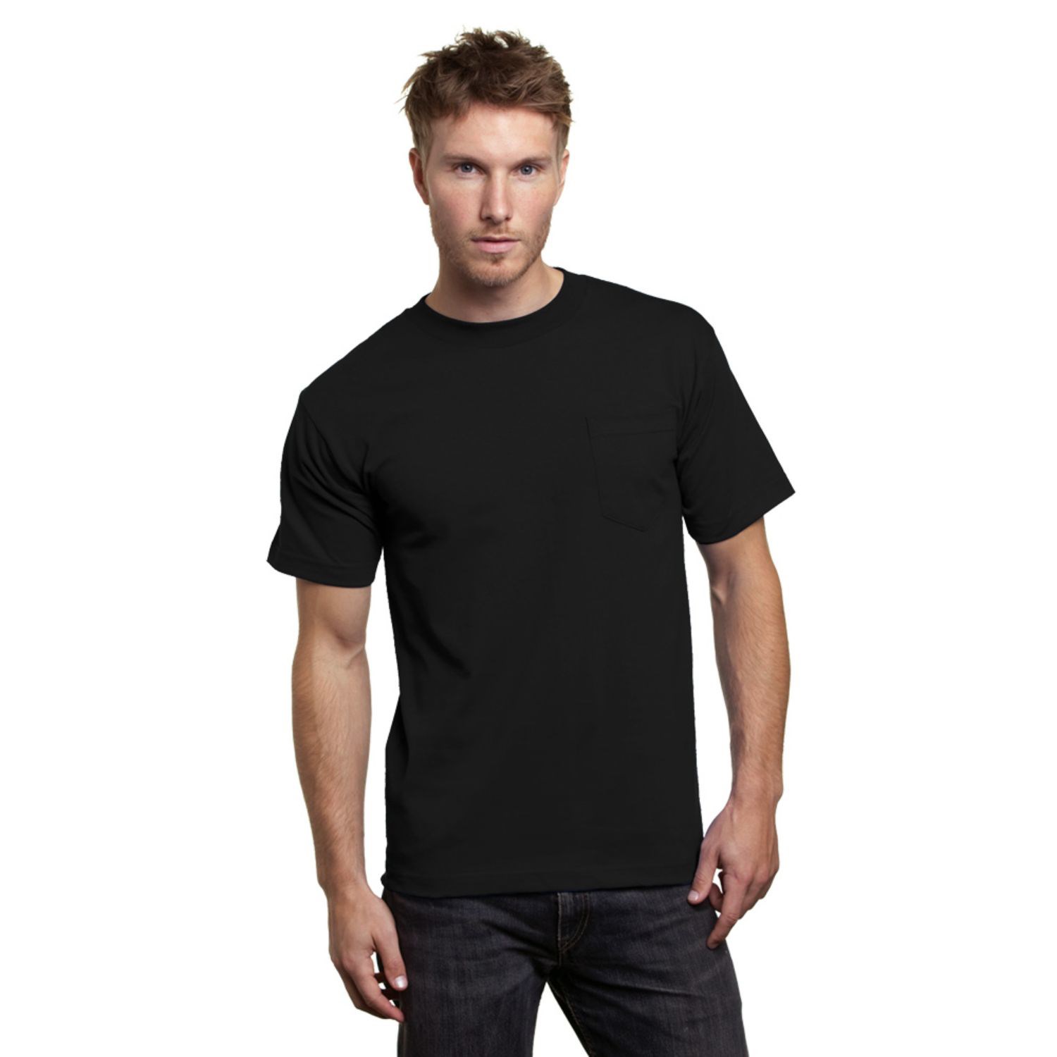 USA-Made Heavyweight Pocket Crew Tee Shirt