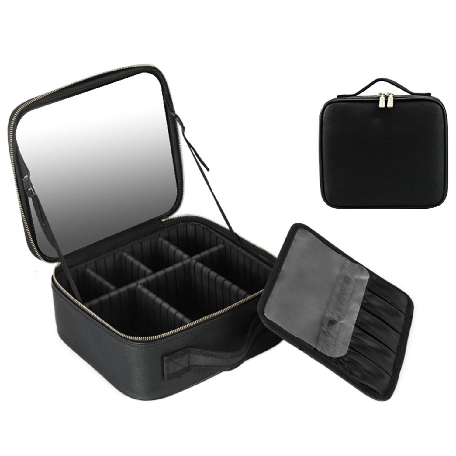 PU Leather Makeup Bag with Mirror 3