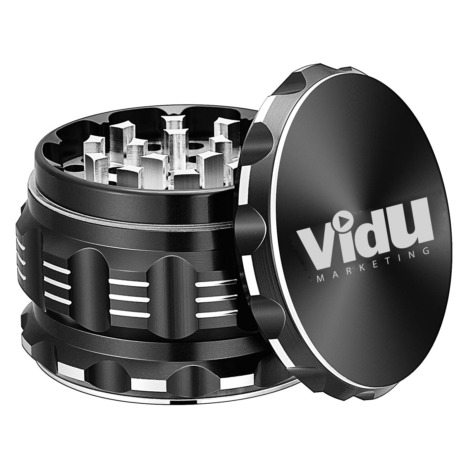 Premium Aluminum Alloy Herb Grinder – 2.45" 4-Piece Metal Design with Pollen Catcher 11