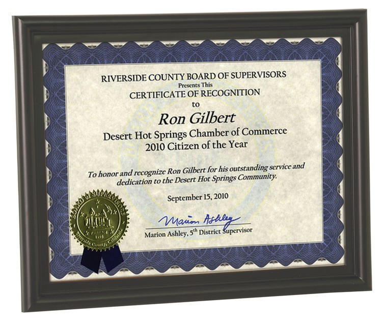 Bull Nose Edge Solid Black Plastic Certificate Frame with Glass Face 2