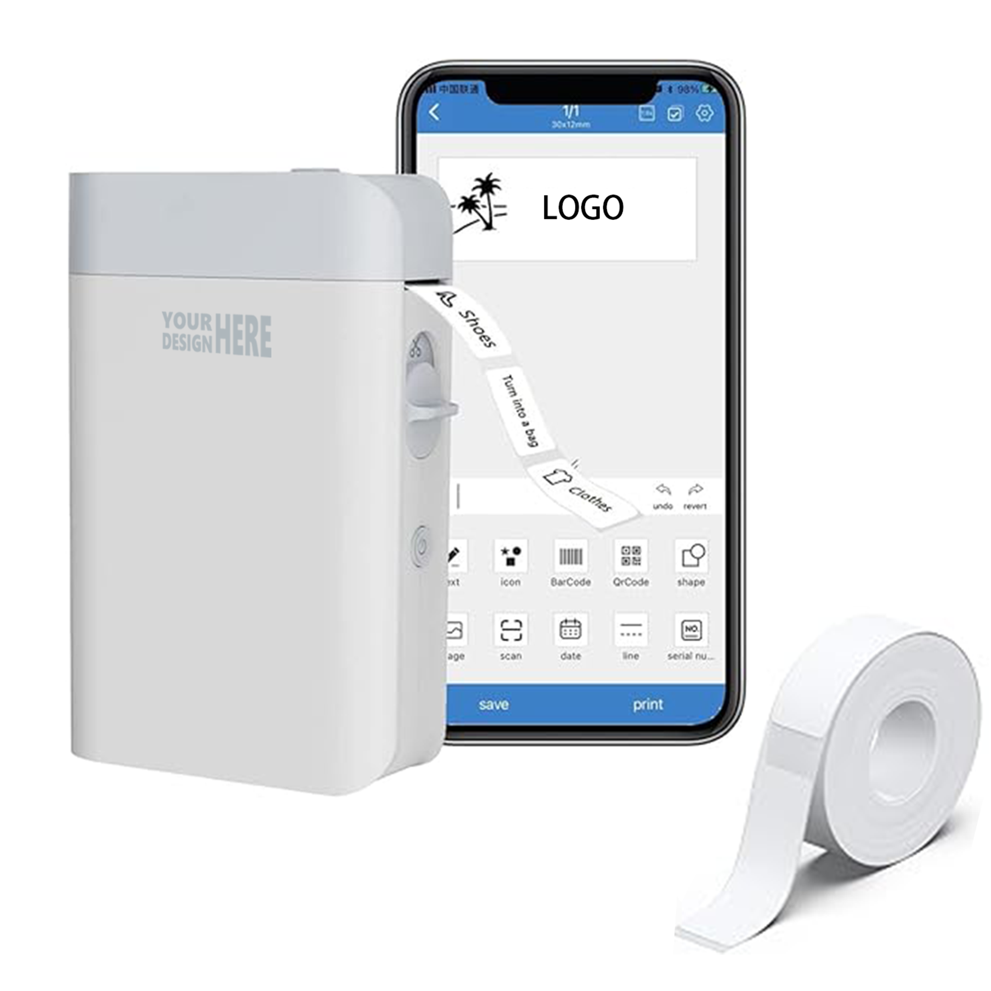 Label Maker/Printer - Portable, Multi-Use Design 1