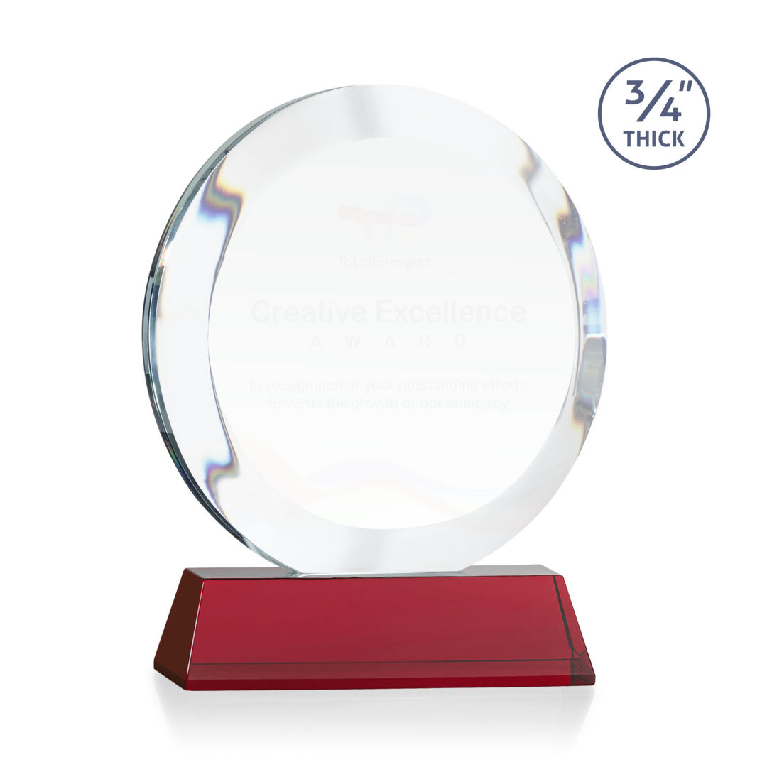 Gibralter VividPrint™ Award on Newhaven Base - Red 3