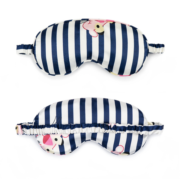 Patterned Imitation Silk Travel Sleep Eye Mask 13