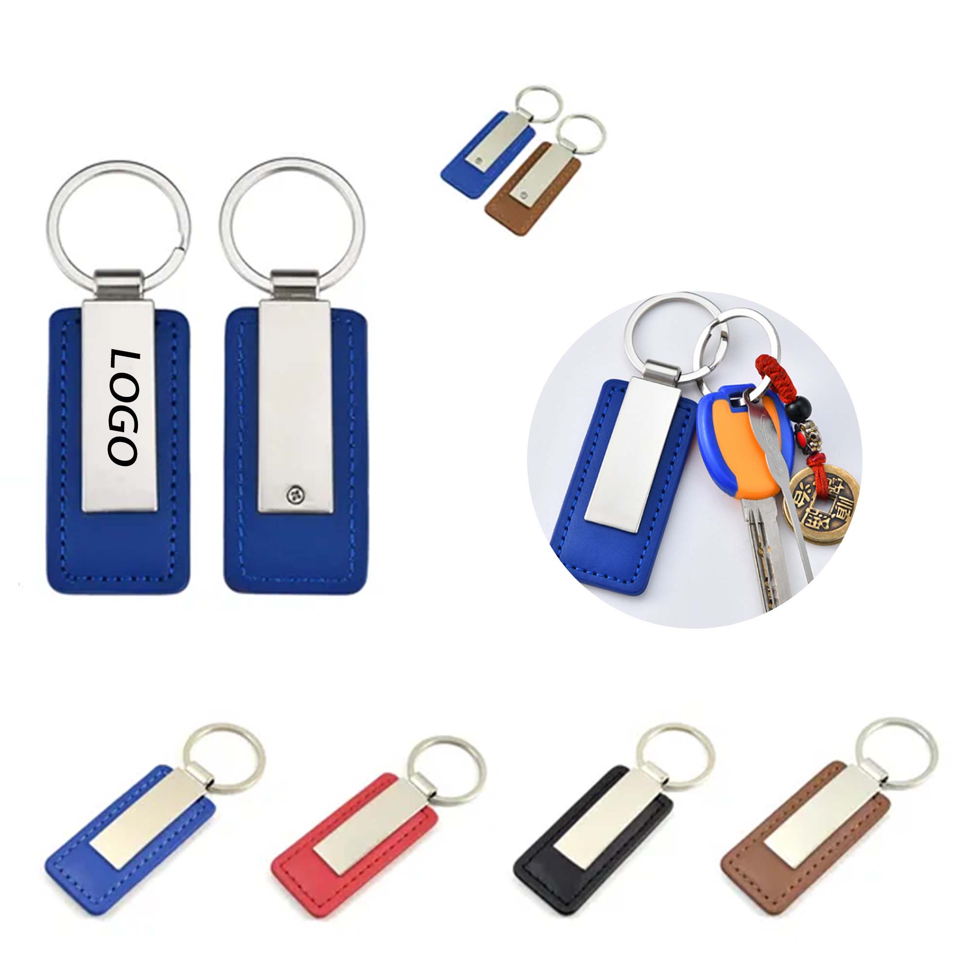 Rectangular Leather Keychain MOQ 50 3