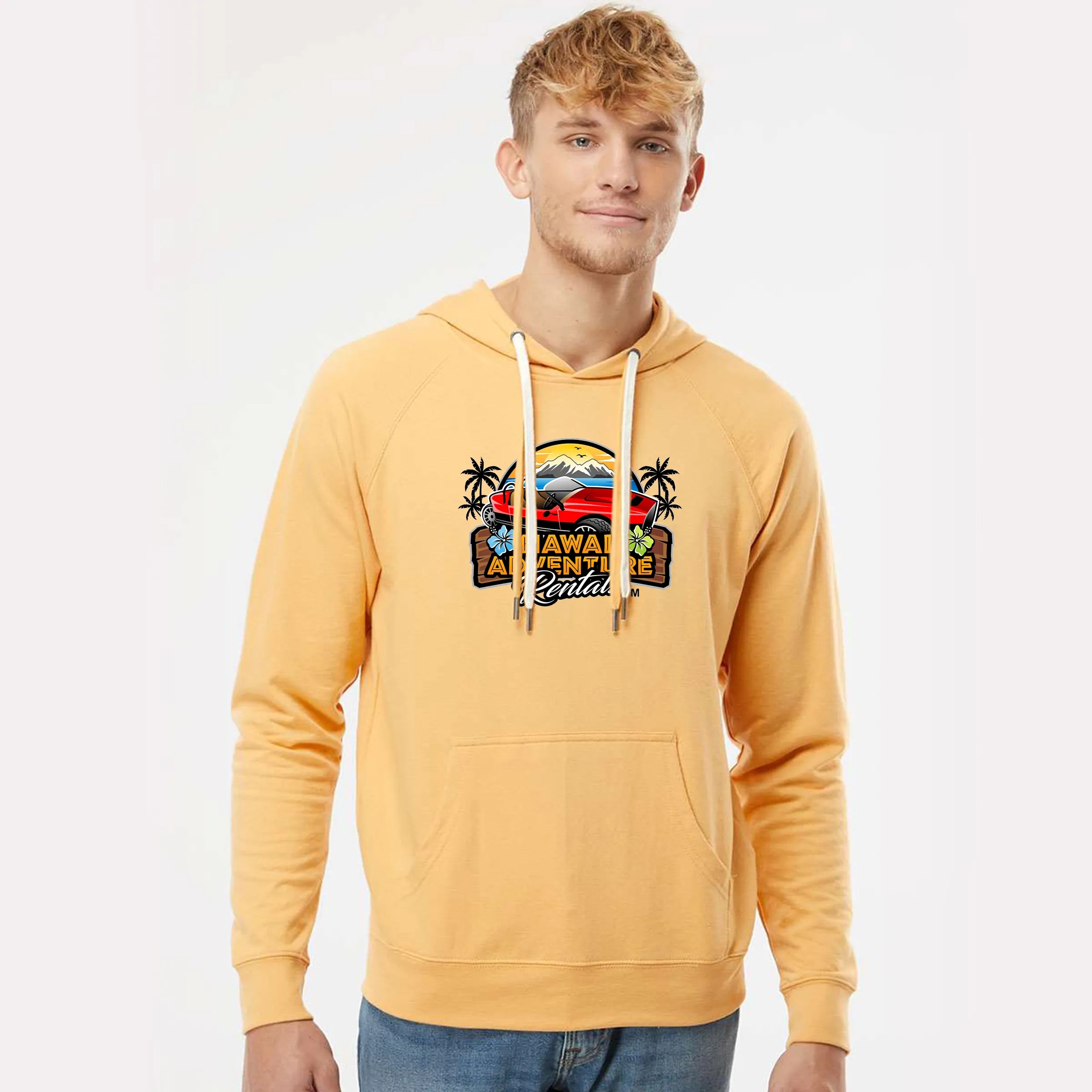 Unisex Lightweight Loopback Terry Hooded Pullover 29