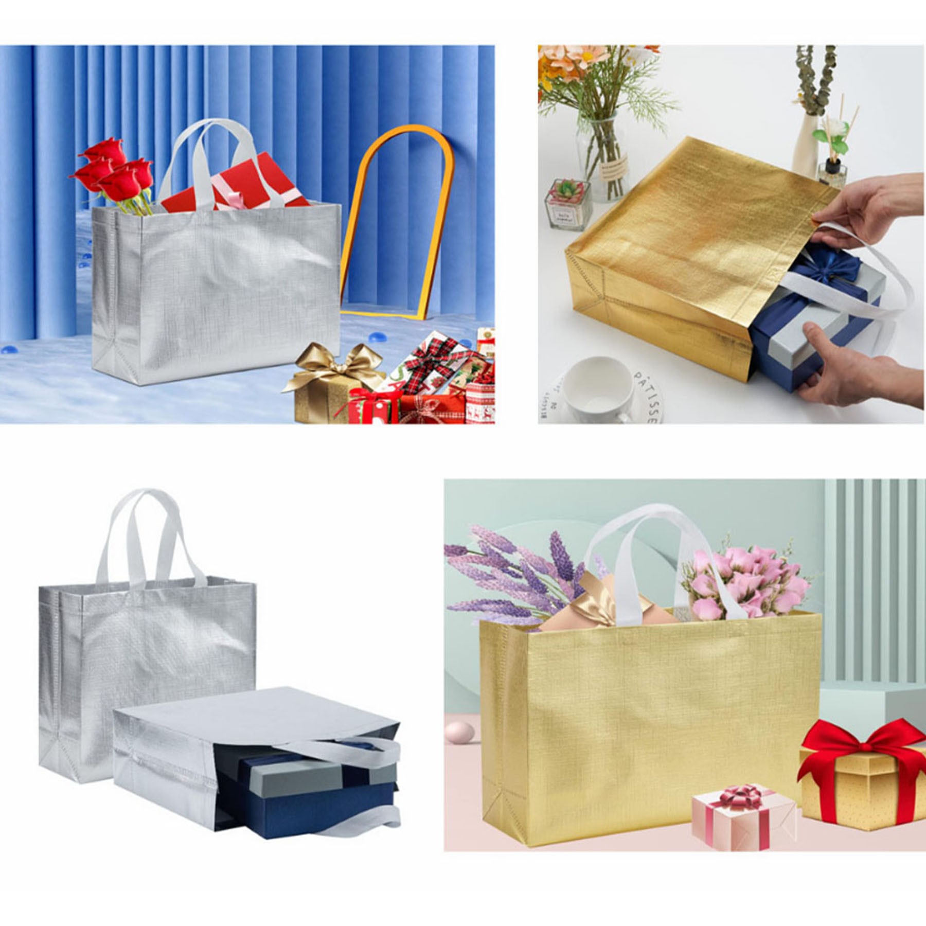 Reusable Non Woven Foldable Shopping Bag All Over Printing 1
