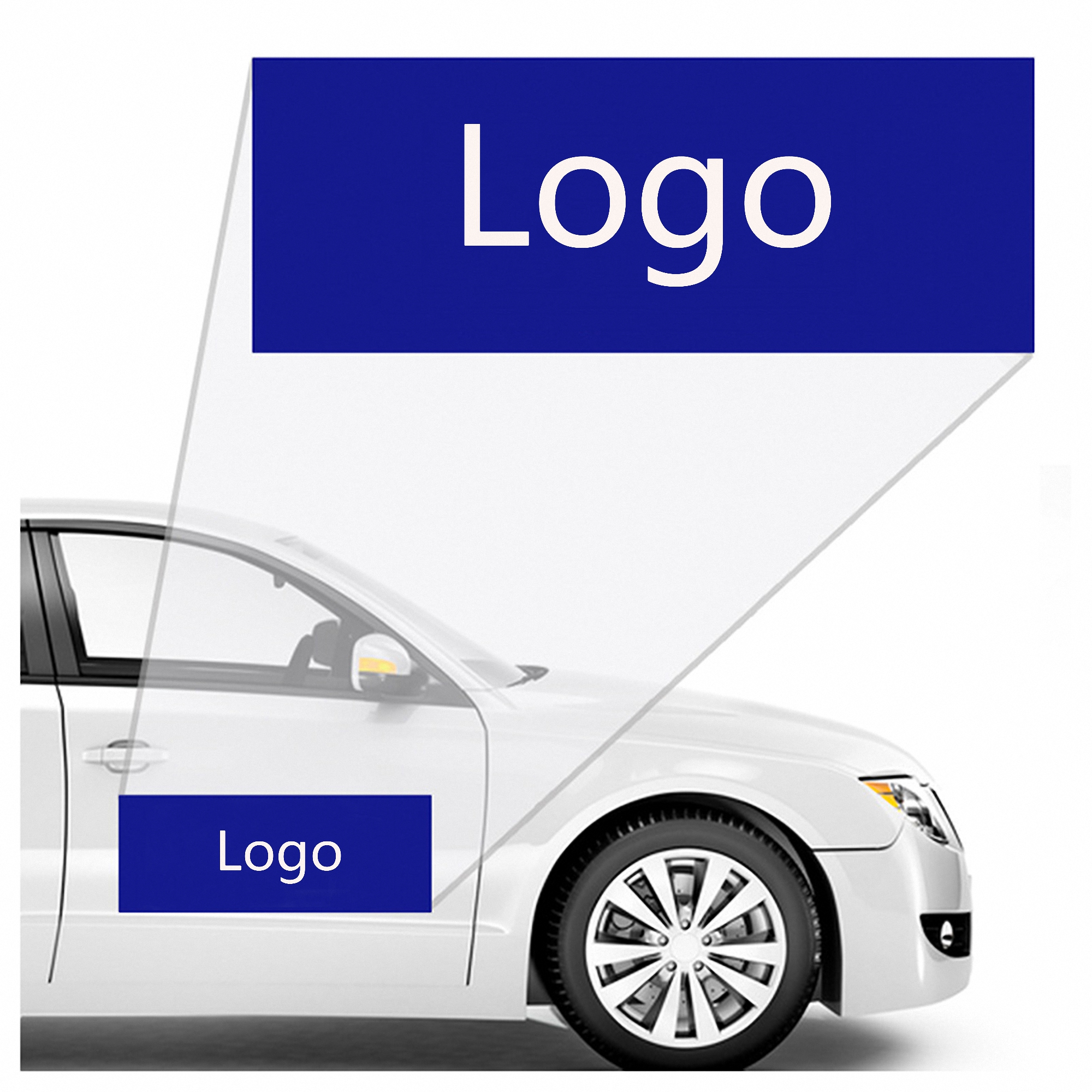 Rectangular Magnetic Vinyl Car Decal 3.15"x5.12" 2