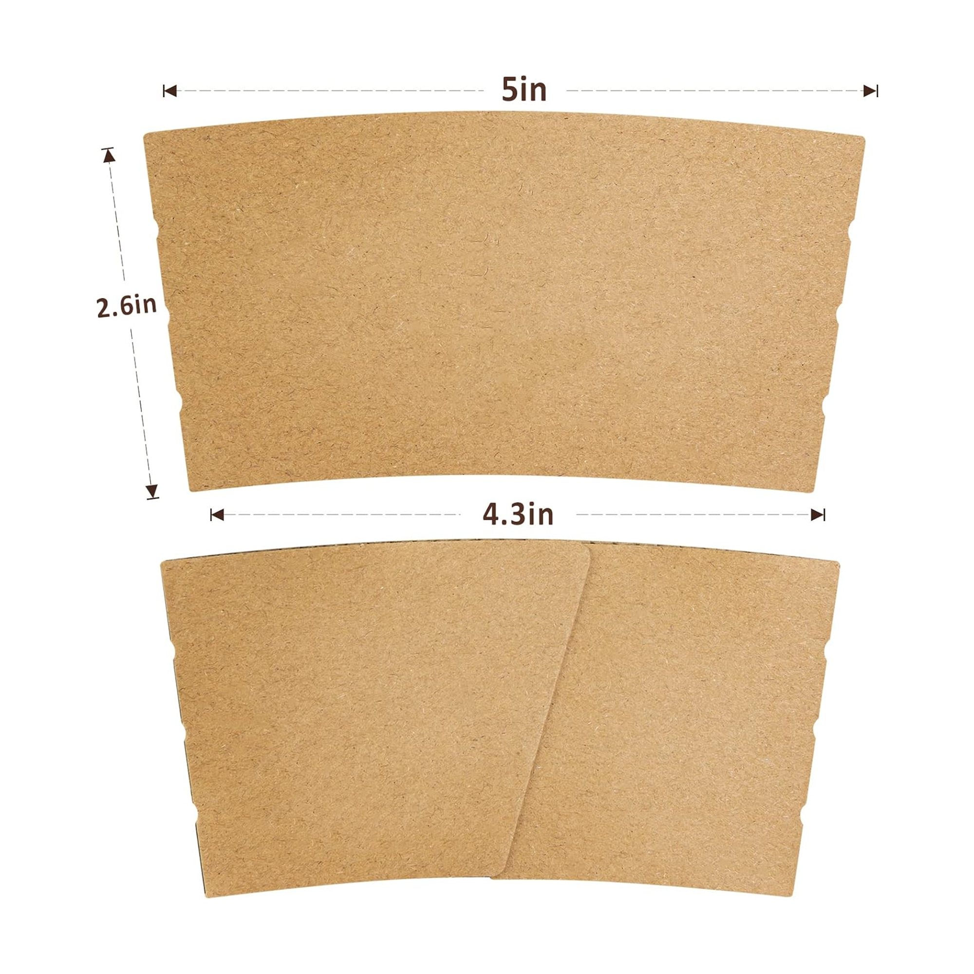 100 Pcs 10-20 oz Kraft Paper Coffee Cup Sleeves 4