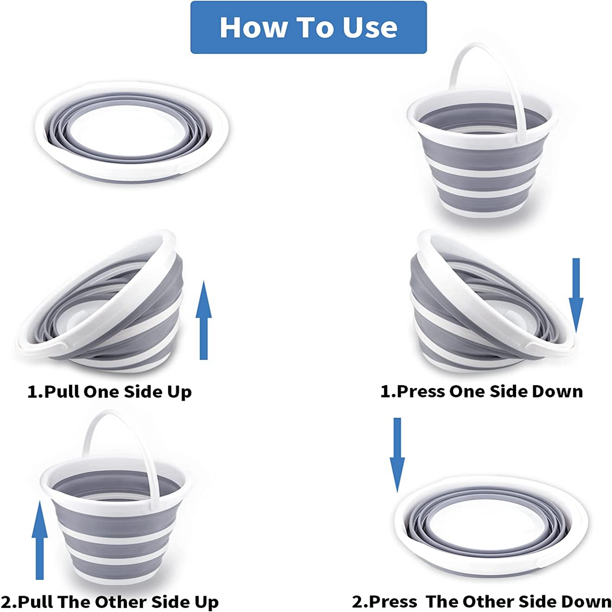 Collapsible Bucket 10L 2.6 Gallon Cleaning 2
