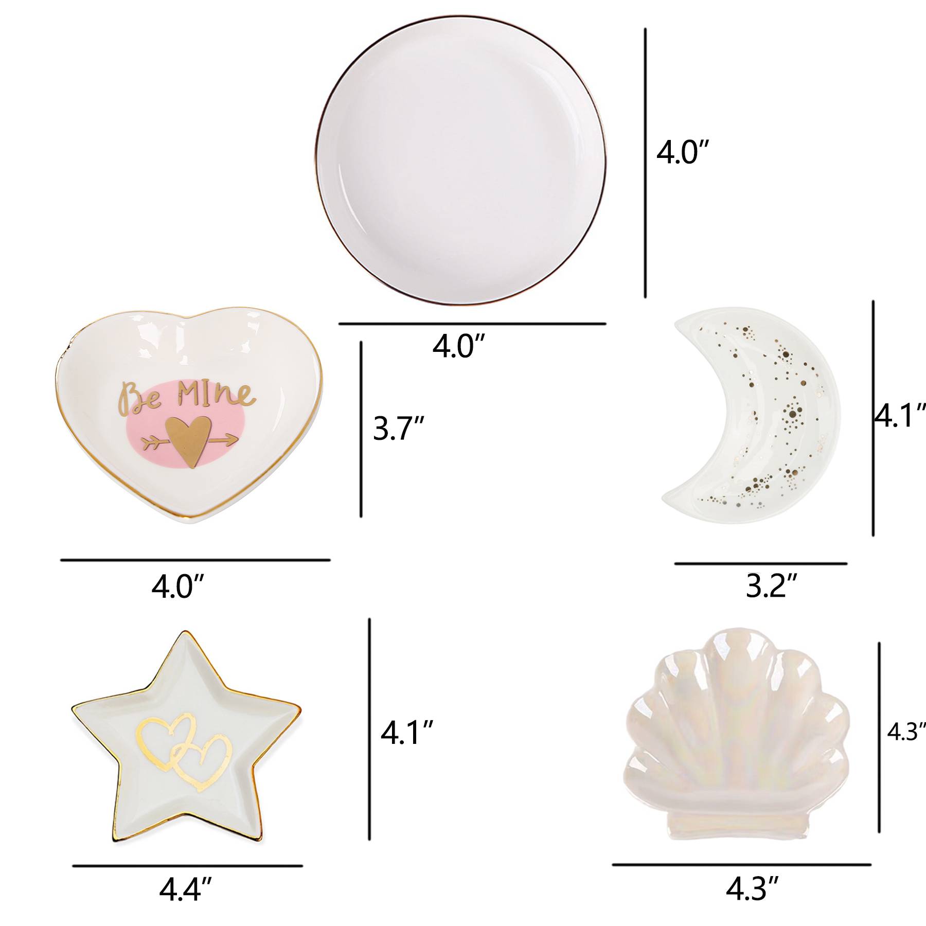 Ceramic jewelry storage ring tray 6
