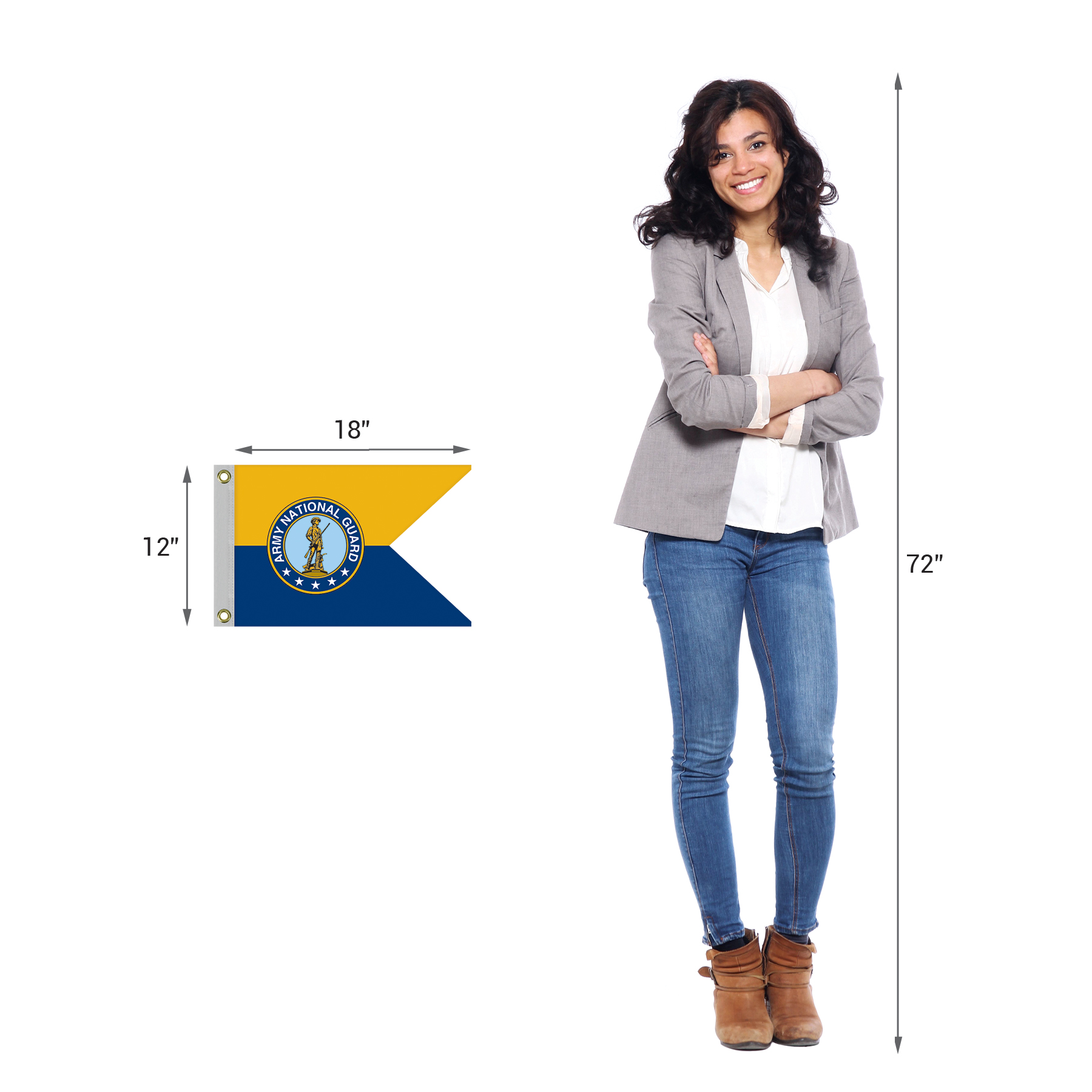 Single Reverse Knitted Polyester Guidon Boat Flag (12"x18") 7