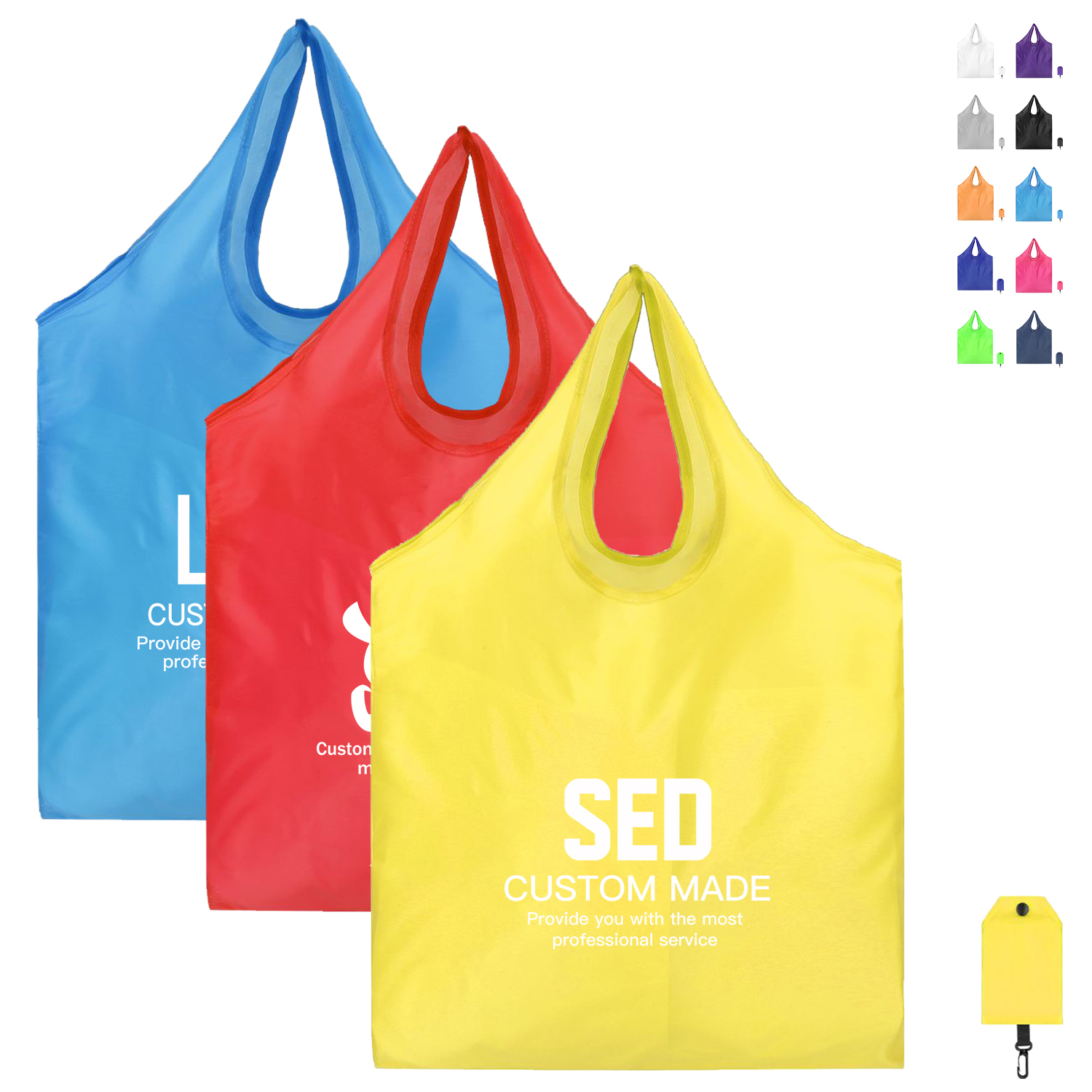 Folding Oxford Cloth Shopping Bag With Hook, custom tote bag with logo imprint 2