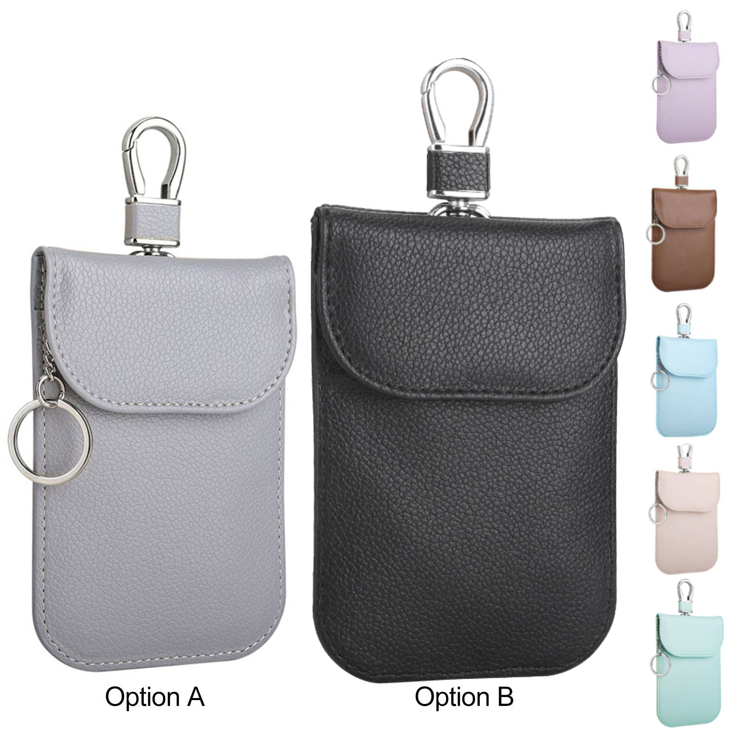 PU Leather Car Key Signal Shielding Faraday Pouch 3