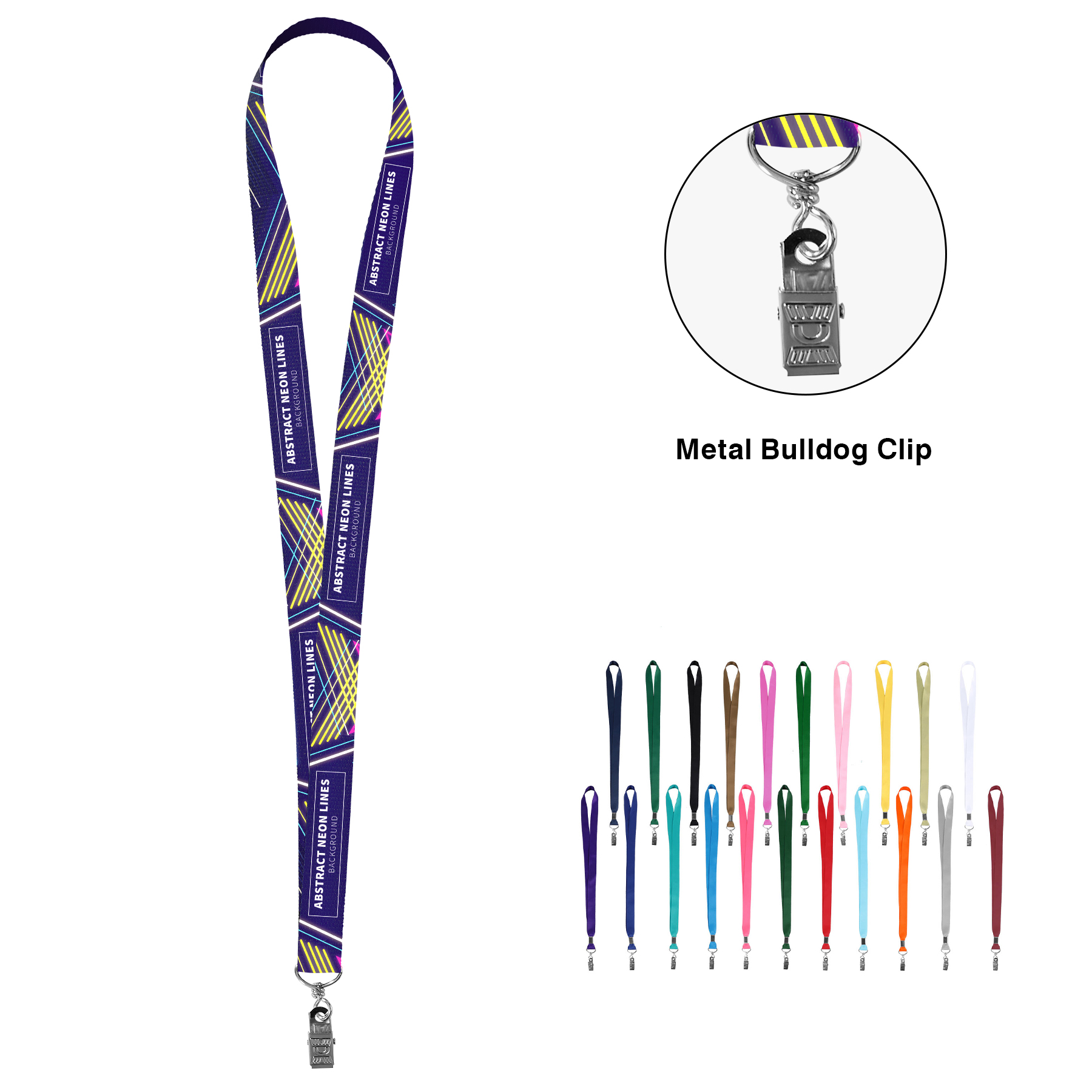 3/4" Full Color Sublimated Lanyard w/ Metal Bulldog Clip 3