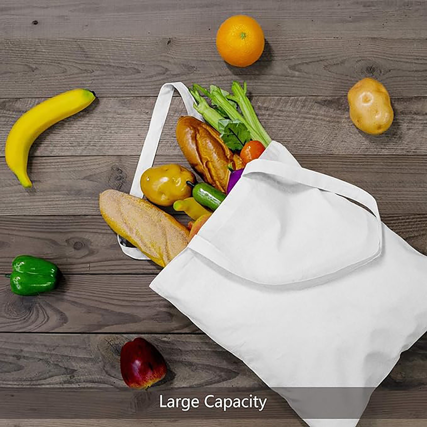 Lightweight Medium Reusable Grocery Shopping Cloth Bags, custom tote bag with logo imprint 3