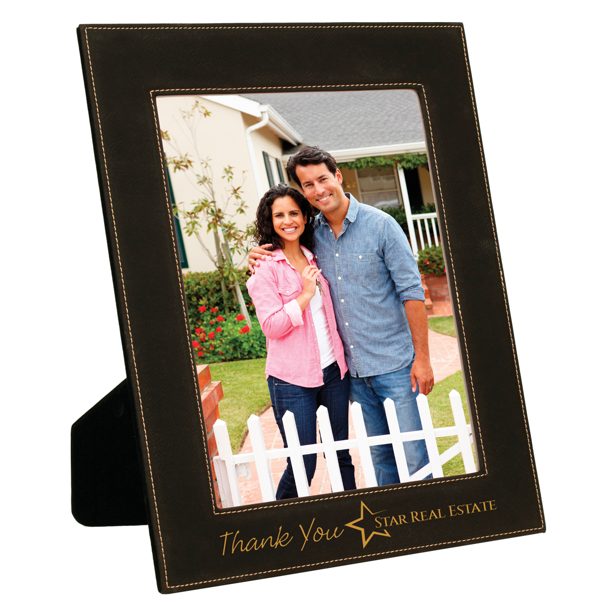 8" x 10" Black & Gold Leatherette Photo Frame