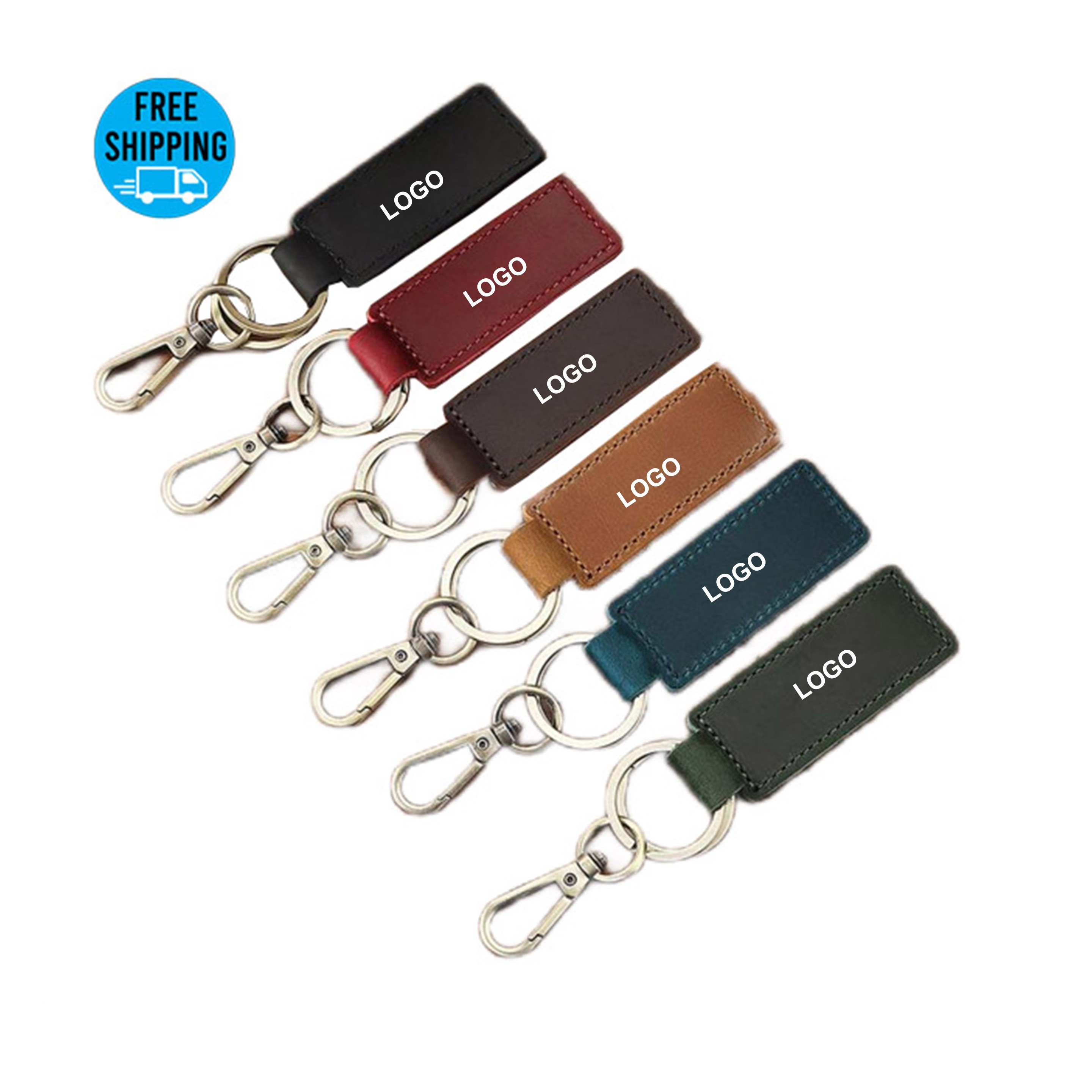 Vintage Genuine Leather Car KeyChains 5