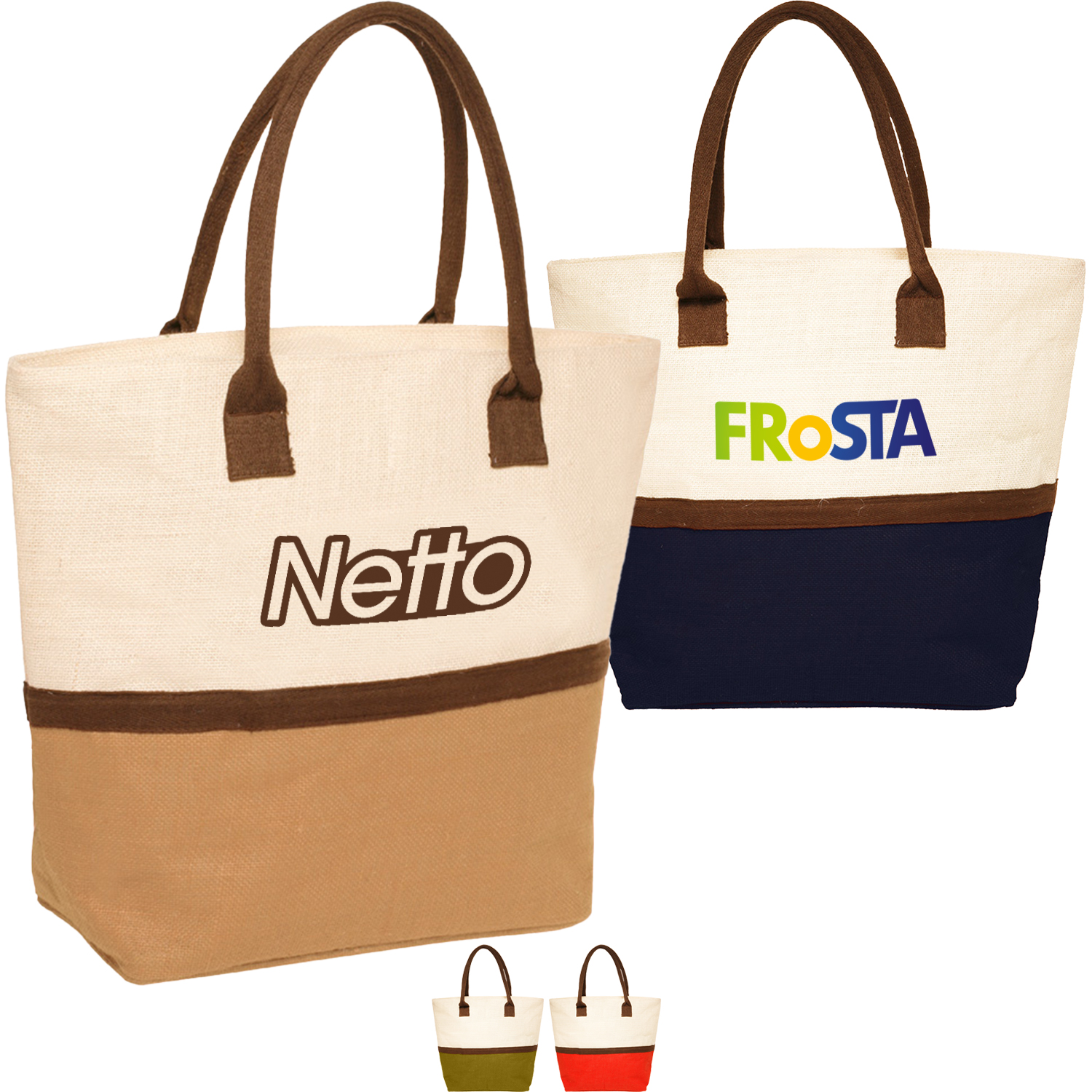 Eco-friendly Beach Jute Tote bag W/ Gusset & Zipper (17" x 13" x 6") 1
