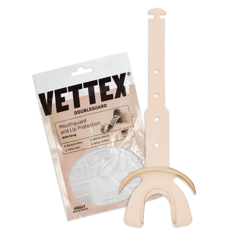 Vettex Football Doubleguard Mouthguard Breathable Doubleguard with Lip Protection and Strap - Adult 10