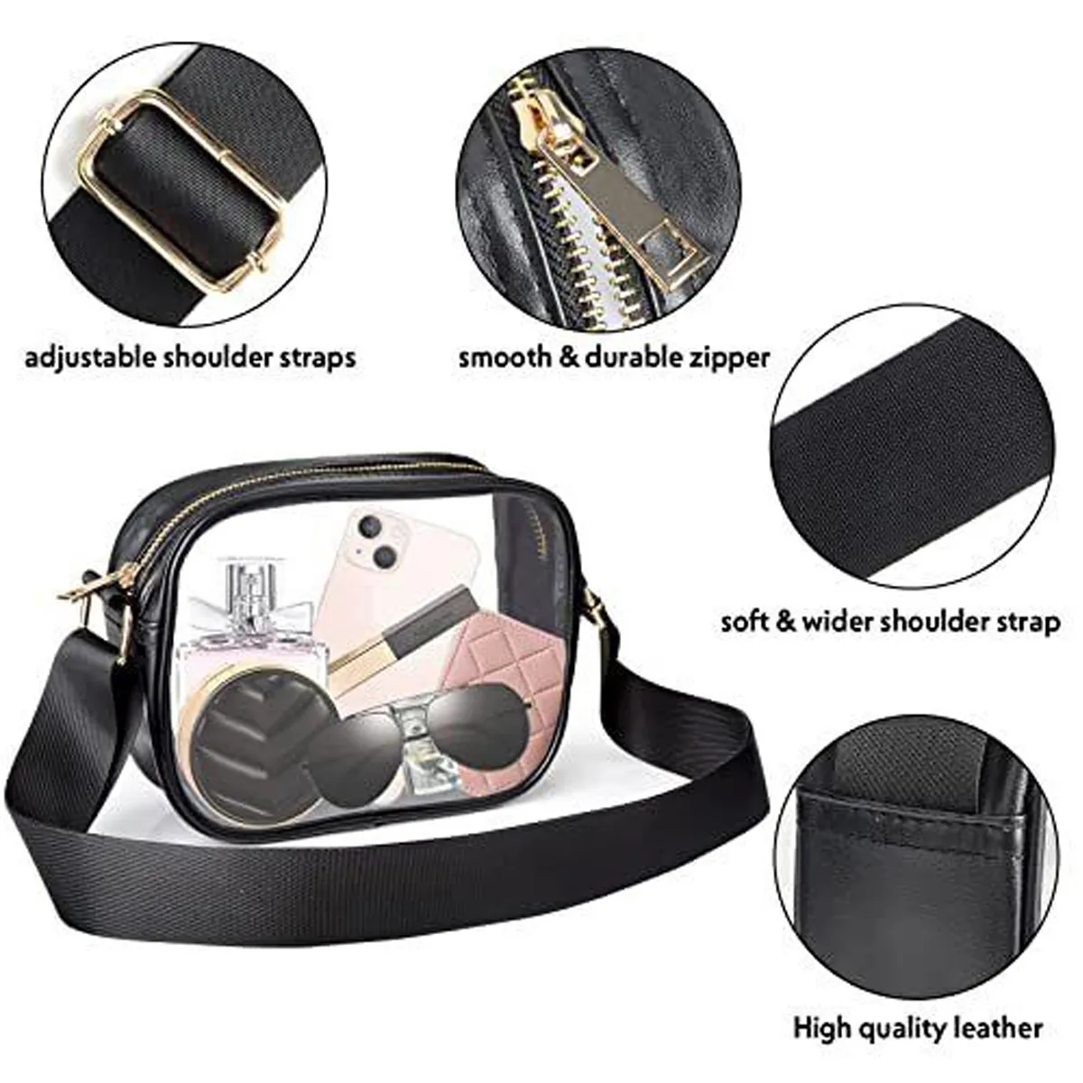Custom Concerts Sports Events Festivals Clear Crossbody Bag 3