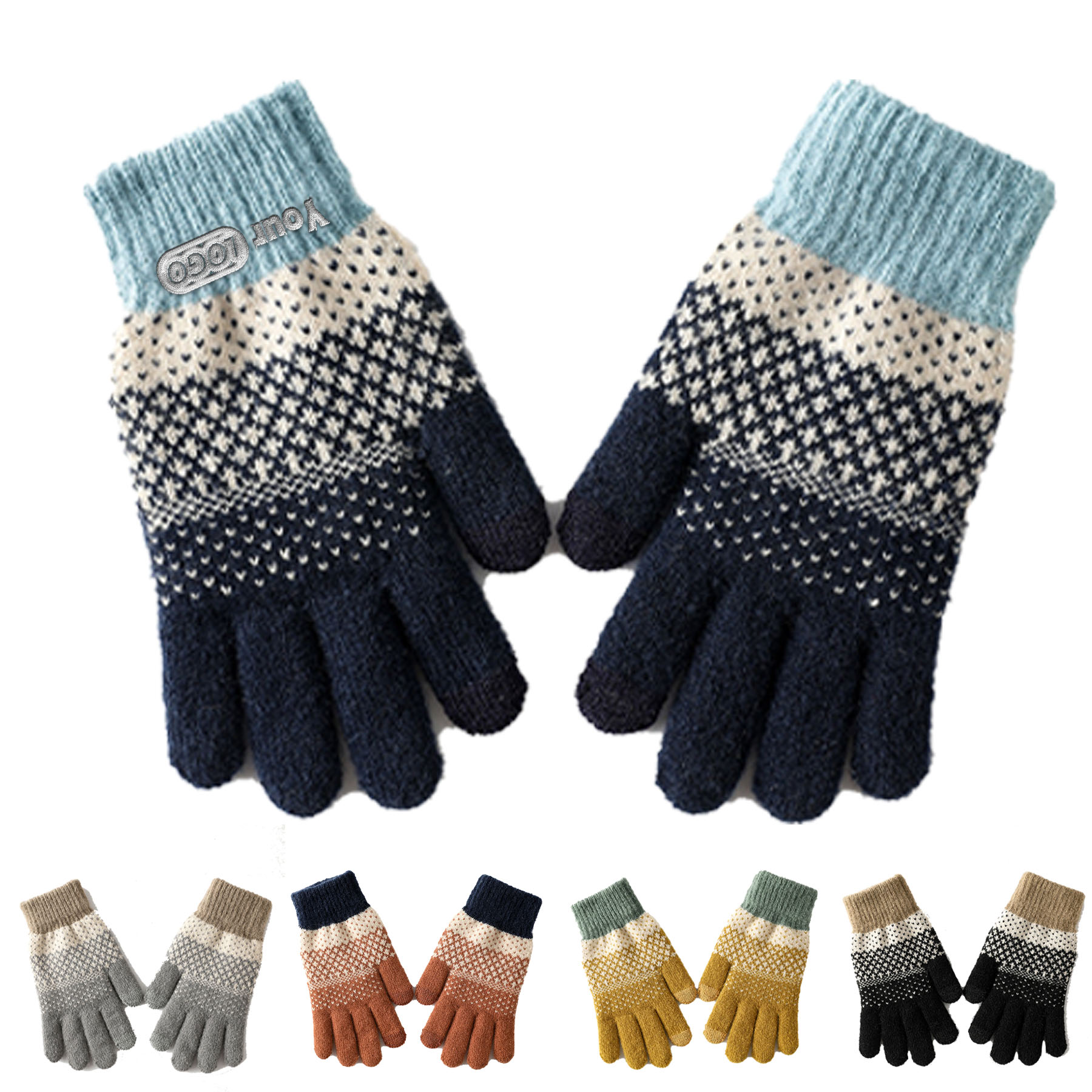 Jacquard Knit Warm Gloves 8