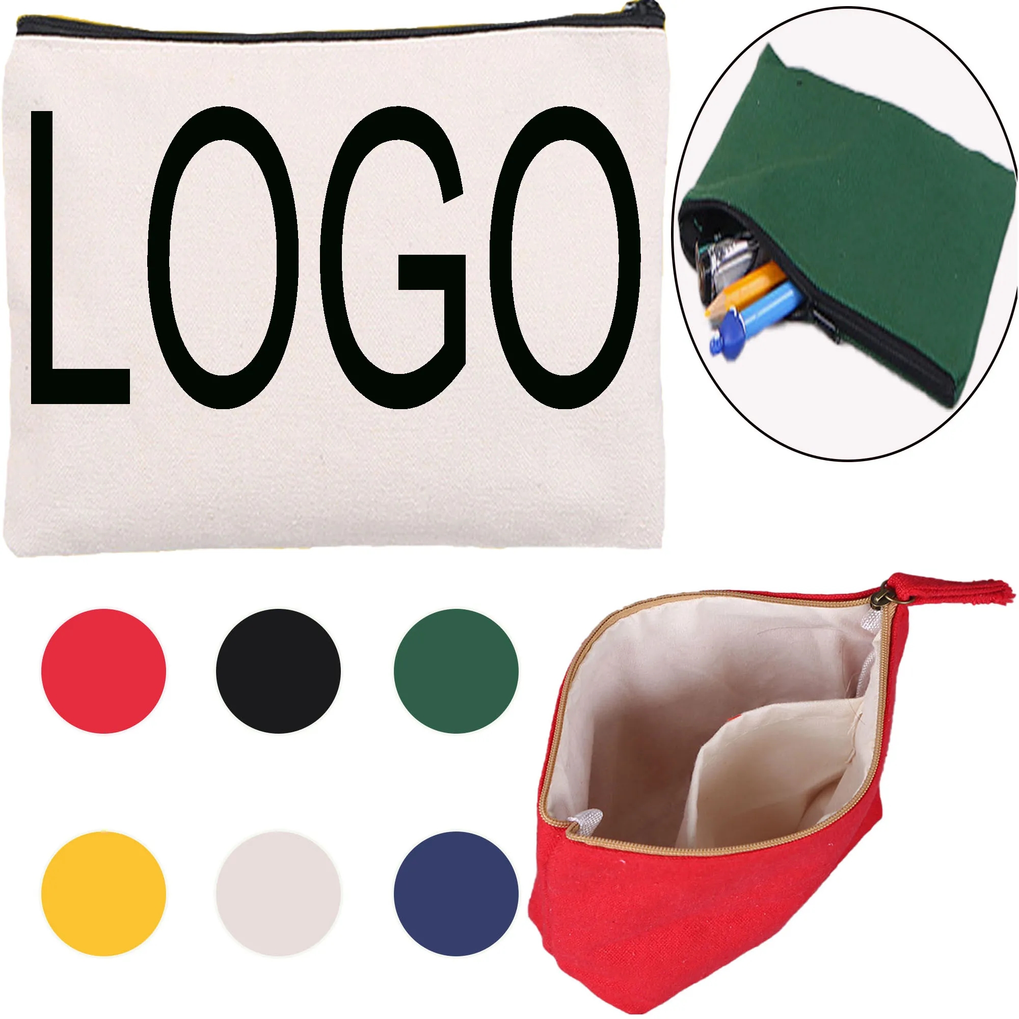 Spot Canvas Pouch Cosmetic Bag Pencil Case