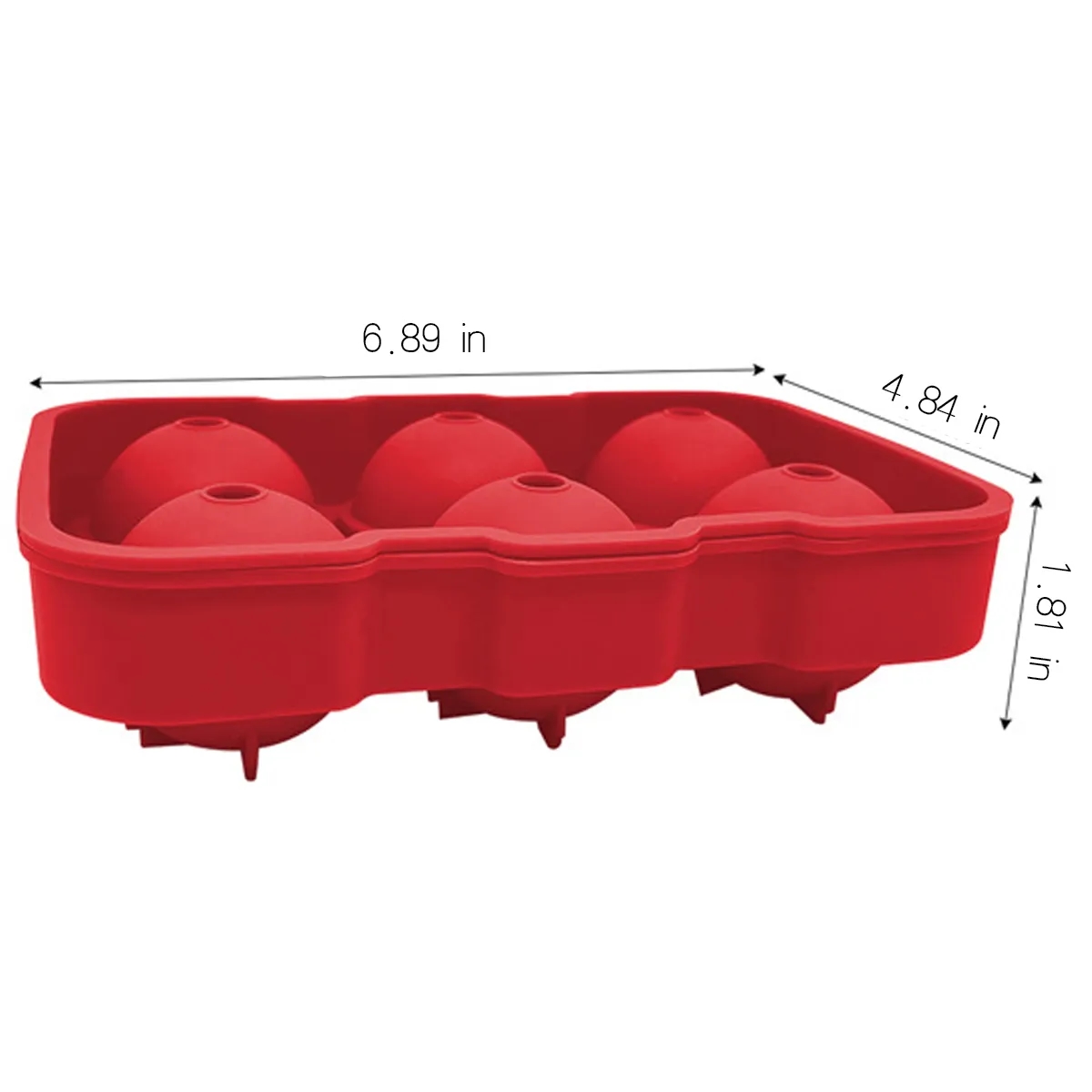Ice Balls Tray Makes 4/6 Sphere Cube Mold W/ Lid 3