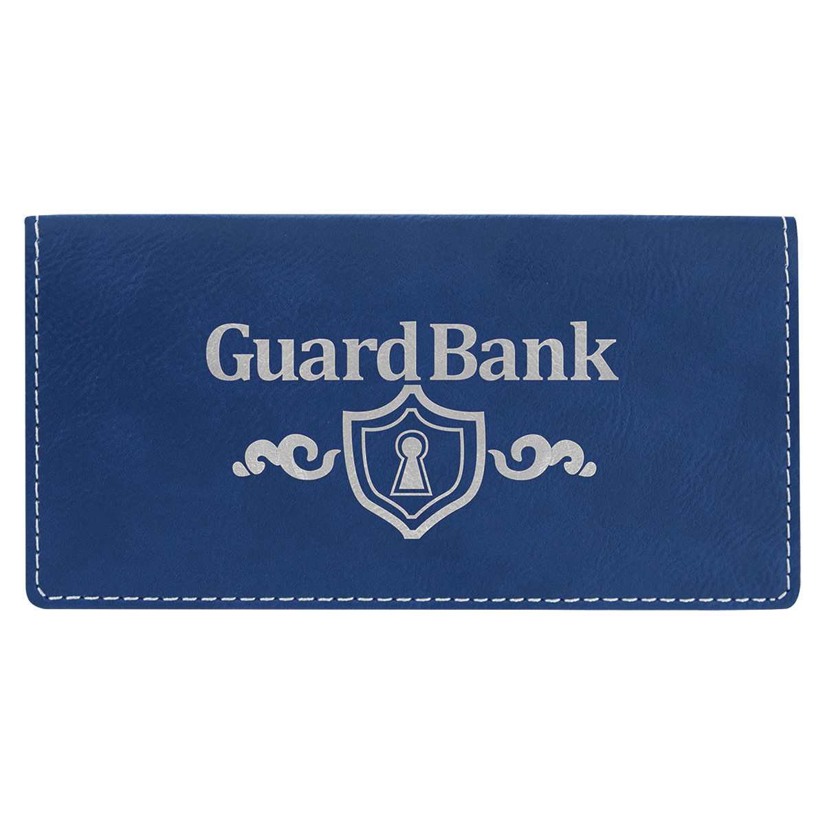 Blue/Silver Leatherette Checkbook Cover