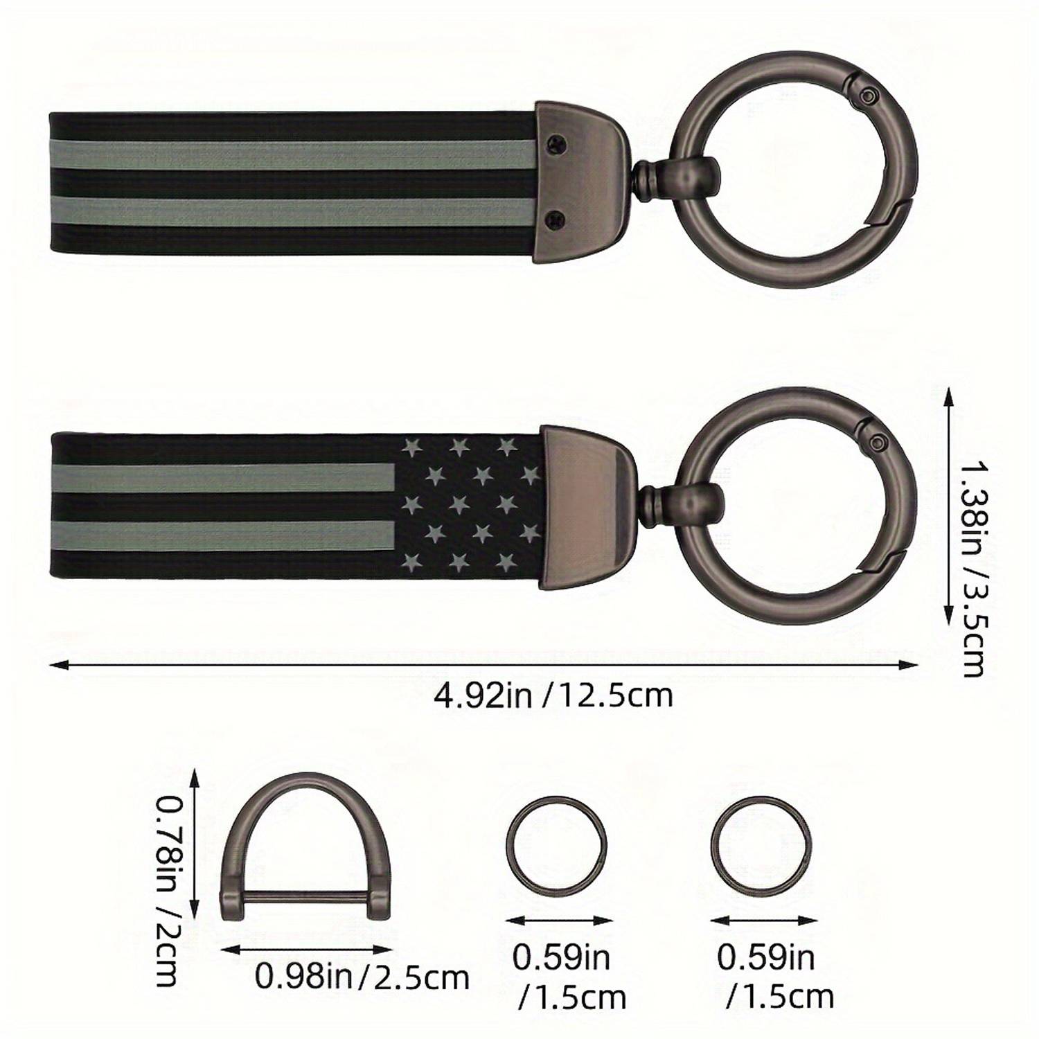 Microfiber Leather American Flag Keychain 4