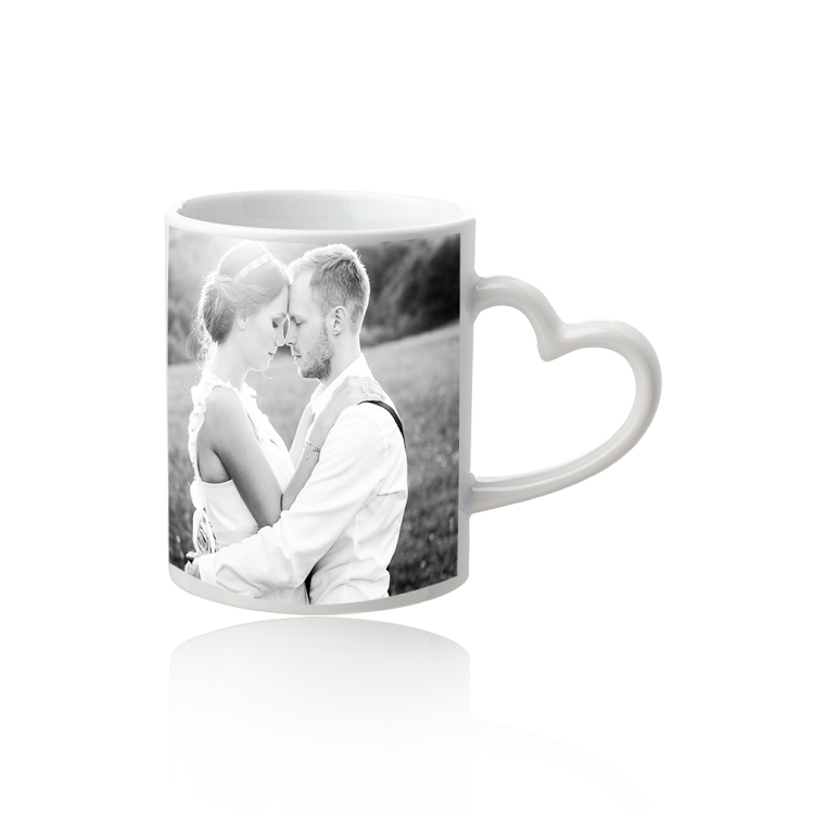 11 oz Full Color Heart Shape Handle Coffee Mug 1