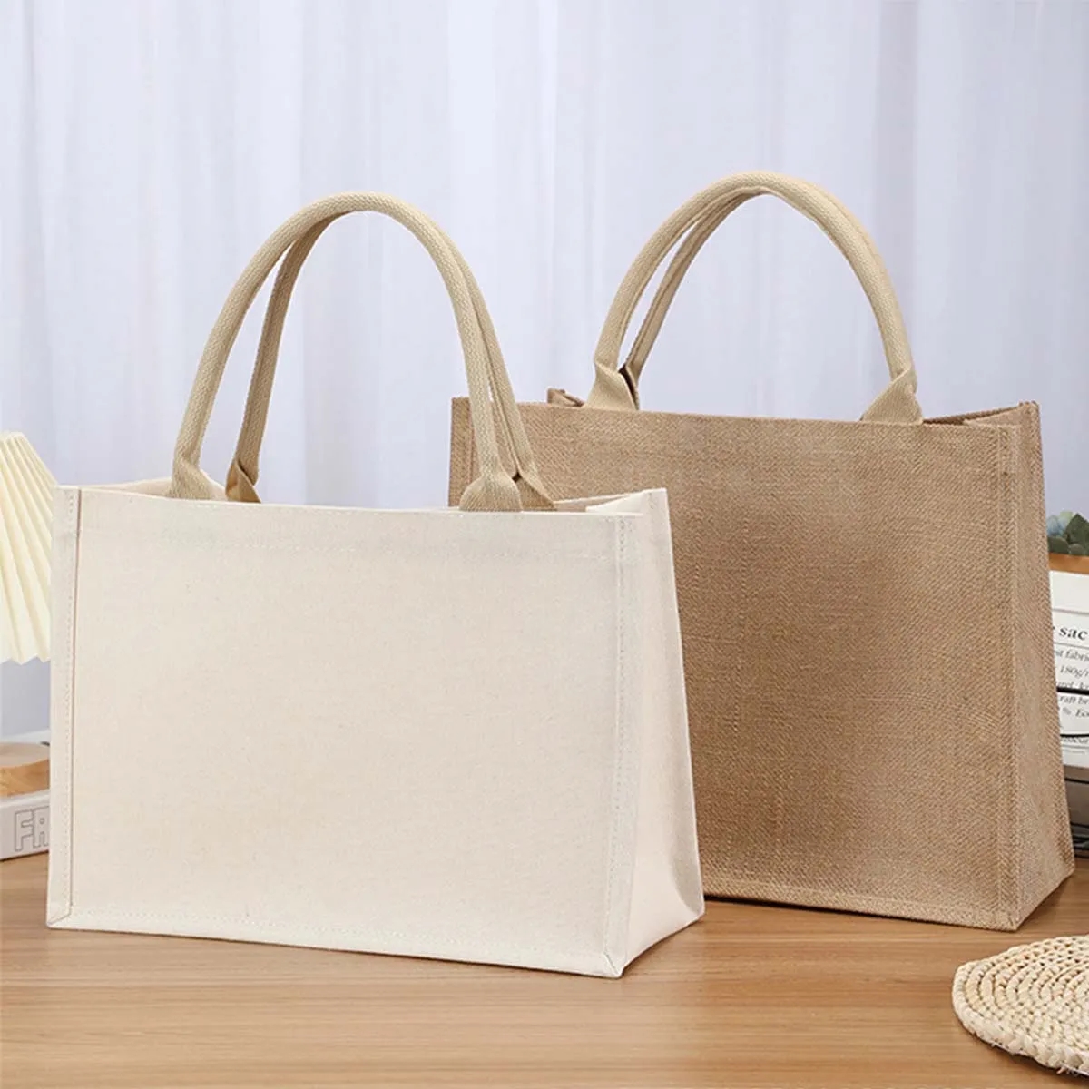 Customizable Size Full Color Imprint Canvas Tote Bags, custom tote bag with logo imprint 2