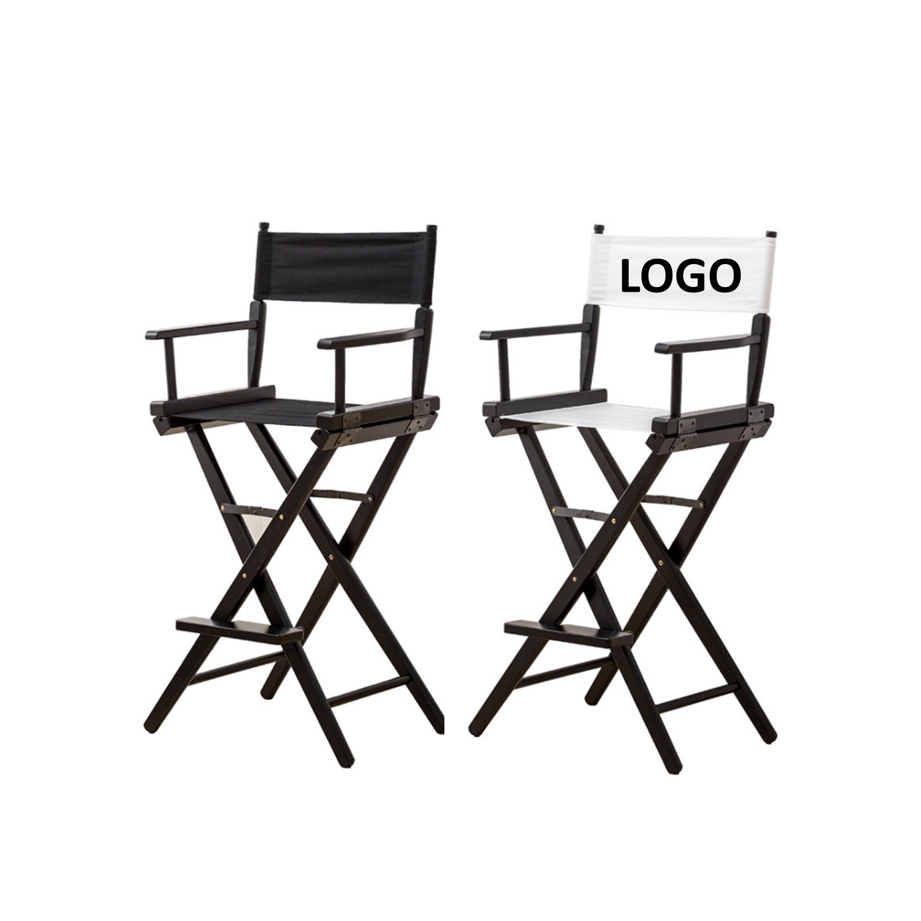 Table-Height Folding Wood Director Makeup Chair 2