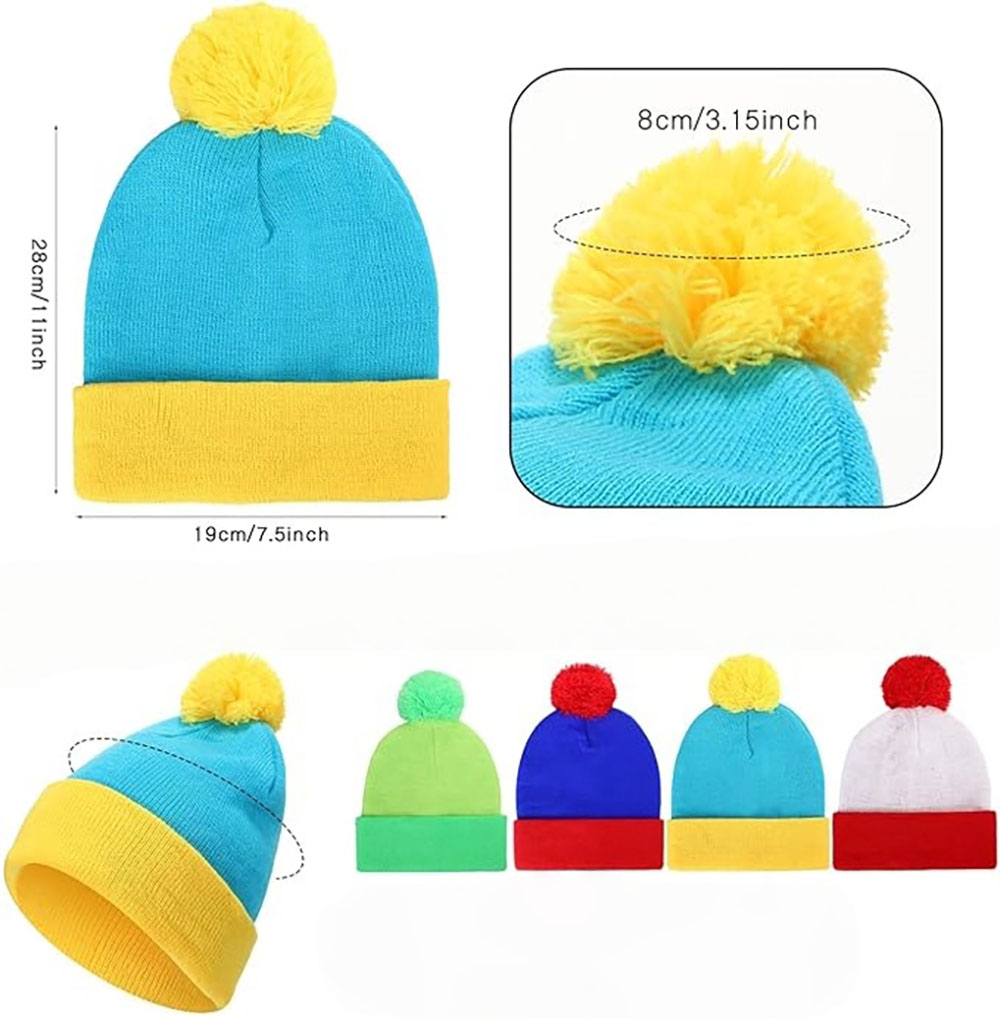 Festive Knit Hat With Color Blocks 2
