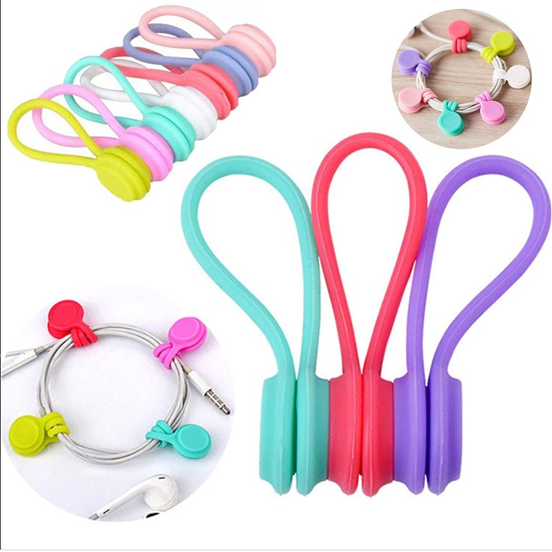 Silicone Magnetic Clips Cable Straps Cord Organizers 1