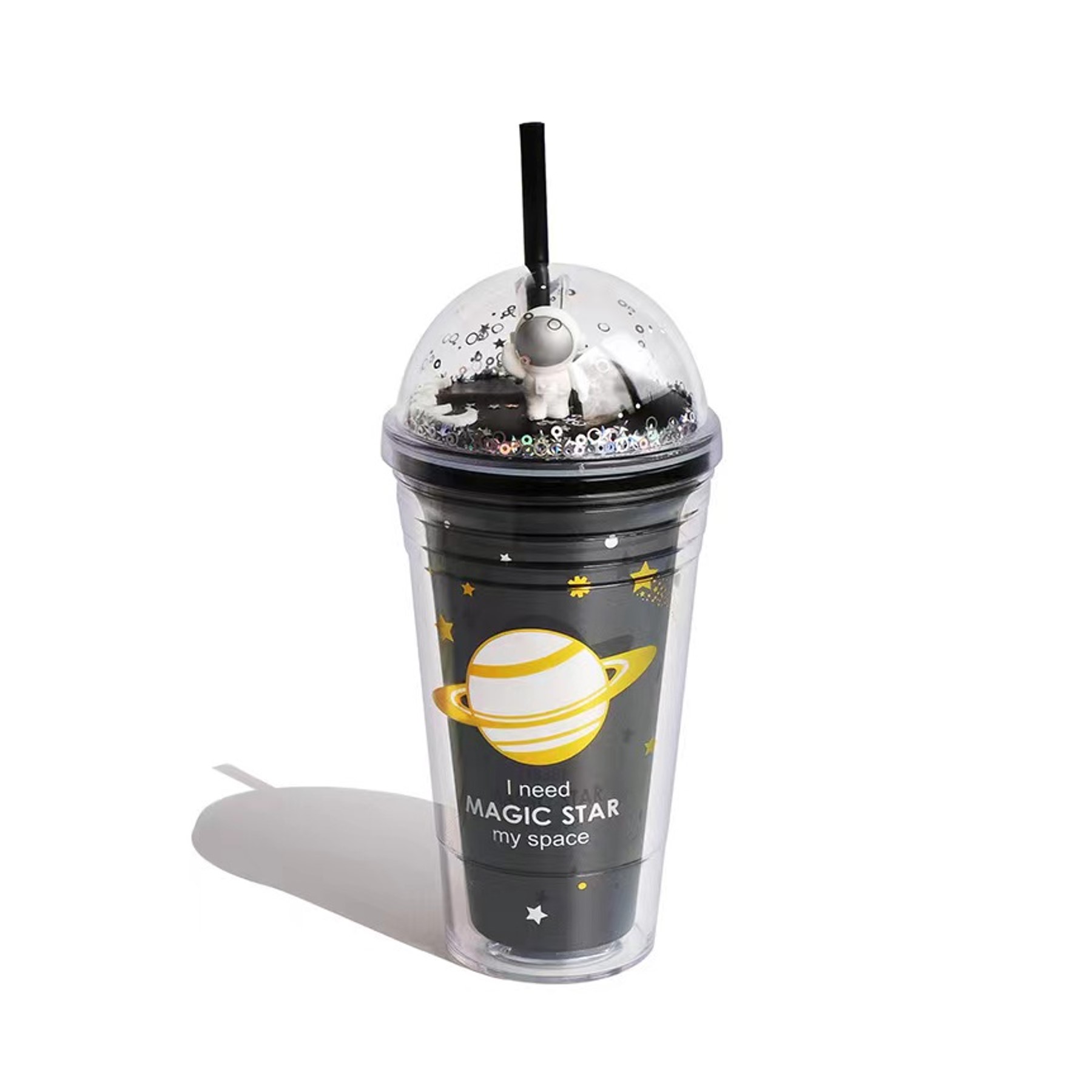 15 oz. Double Wall Space Astronaut Straw Tumbler (direct import) 3