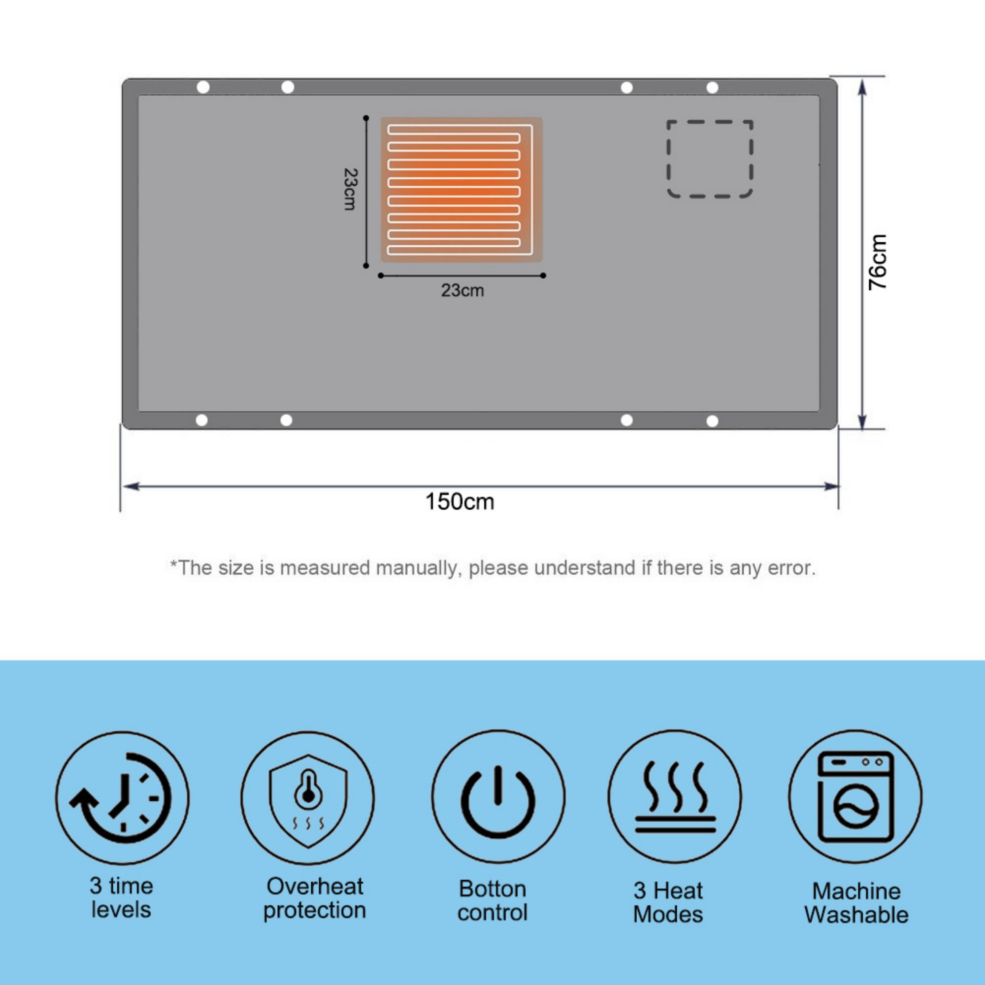 3-Temperature Heating Shawl Blanket 3