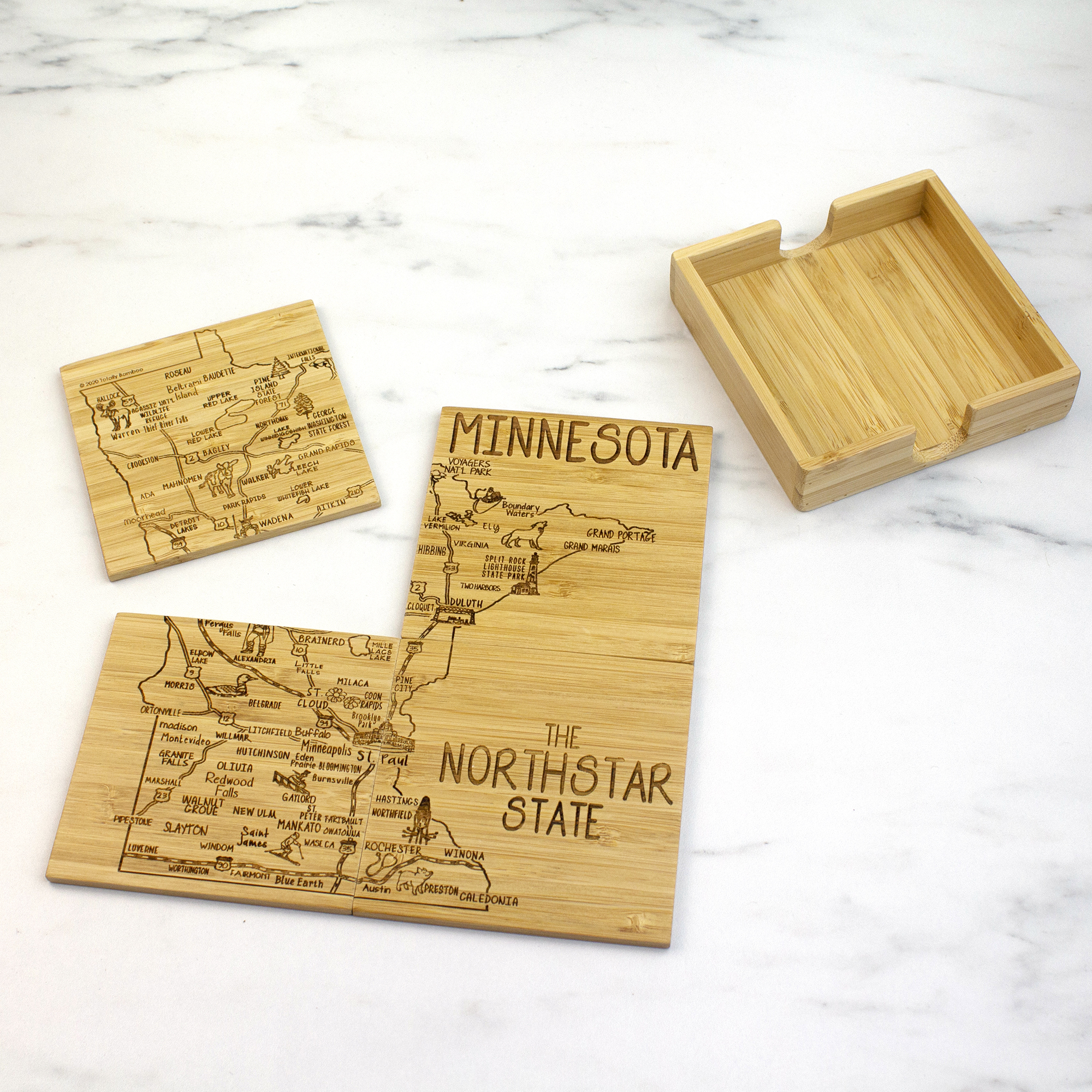 Minnesota Puzzle Coaster Set 6