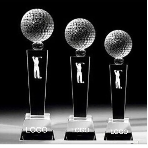 Crystal Golf Ball Trophy 3